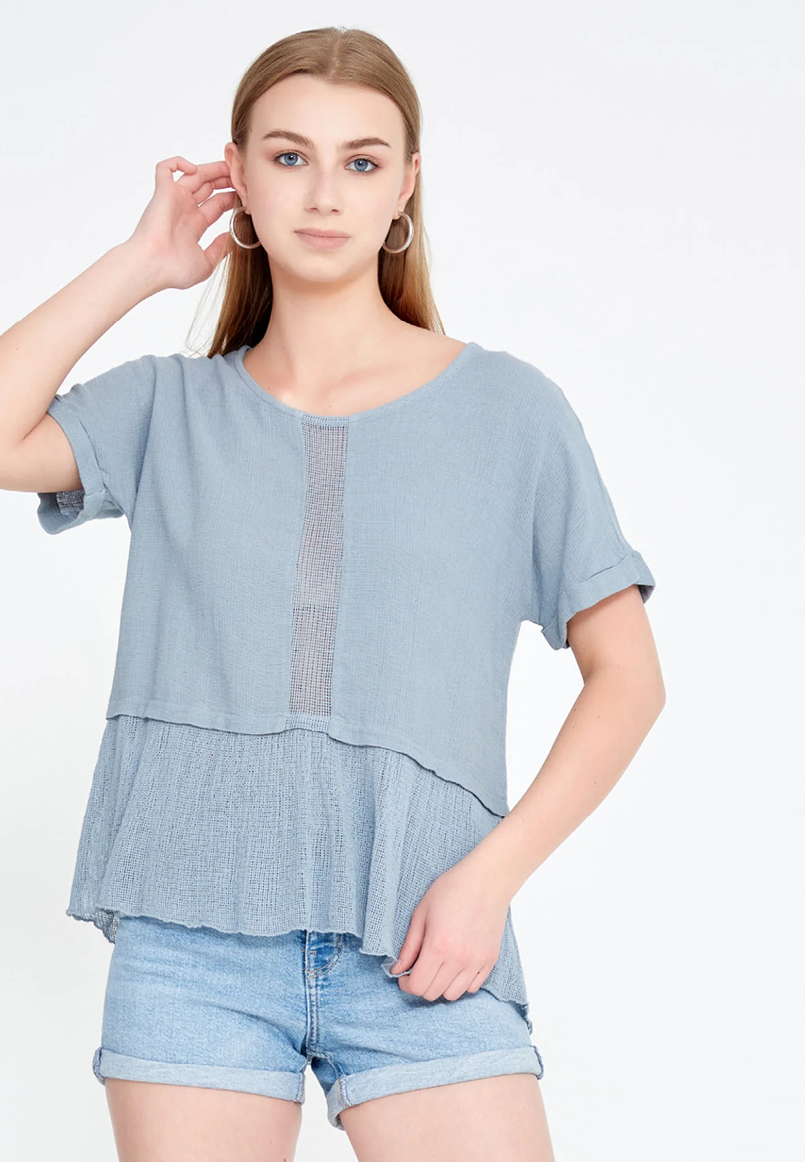 Short Sleeve Solid Color Regular T-shirt lal3006ll - Image 5