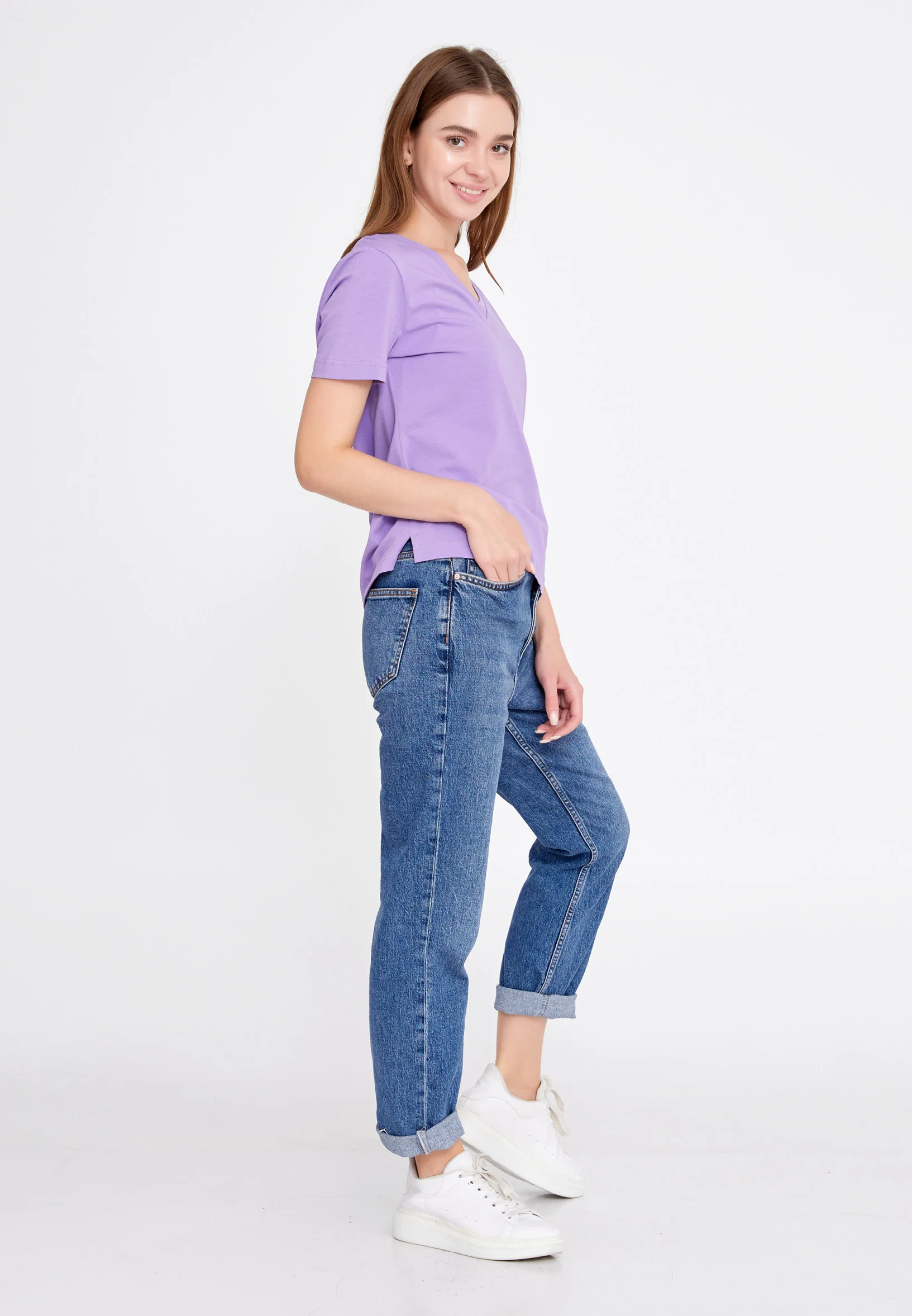 Short Sleeve Solid Color Regular T-shirt qml21yqb20 - Image 3