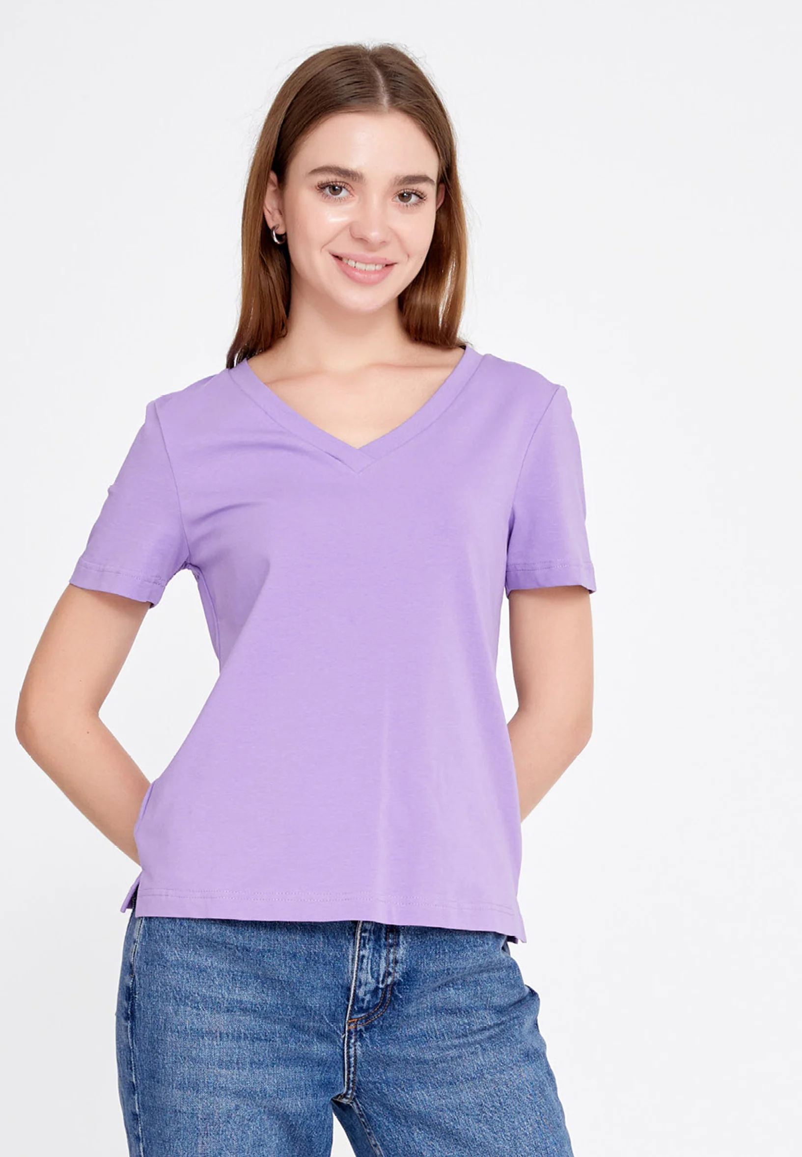 Short Sleeve Solid Color Regular T-shirt qml21yqb20 - Image 4