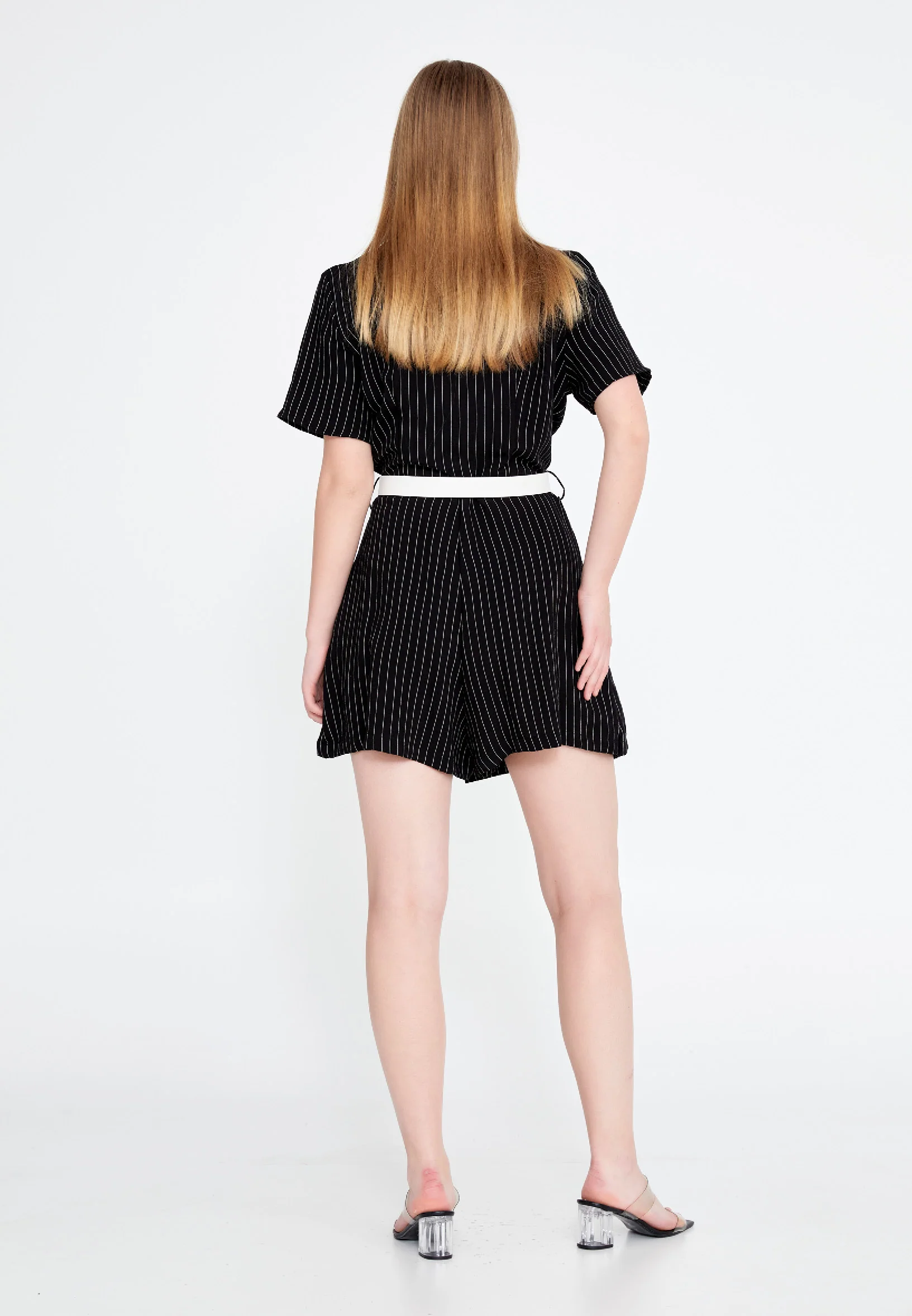 Short Sleeve Solid Color Short Regular Casual Jumpsuit ber20y7102 - Image 2
