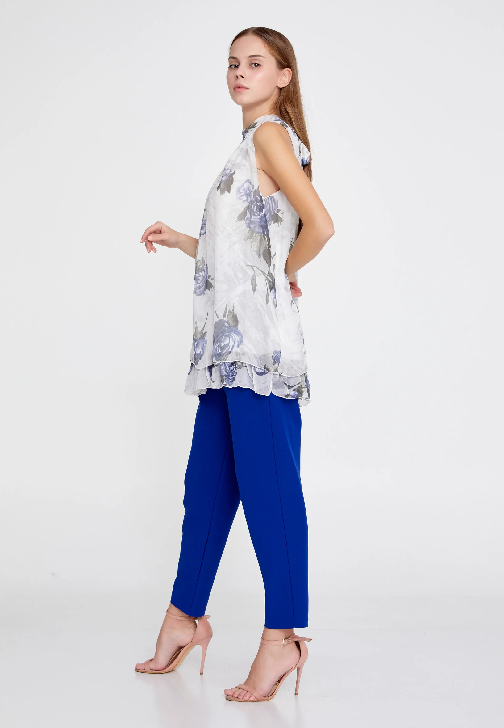 Sleeveless Floral Regular Blouse esl3781 - Image 3