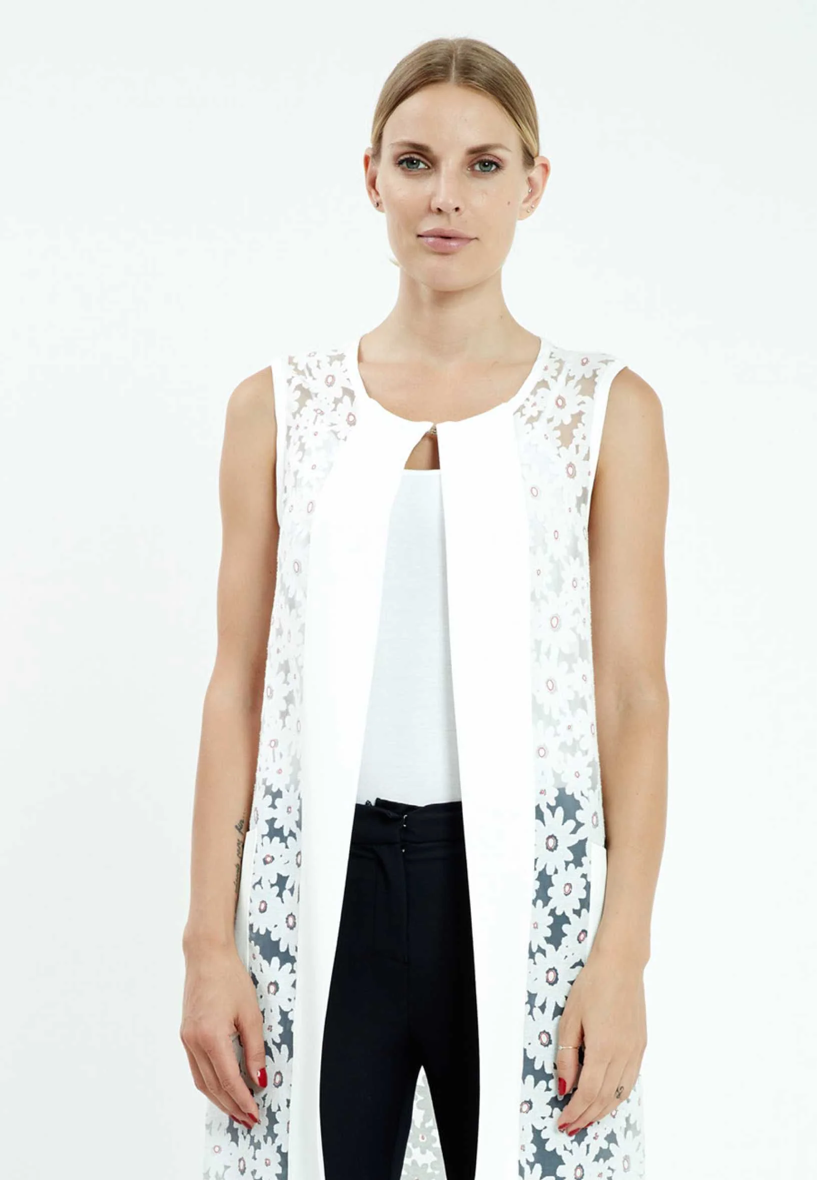 Sleeveless Floral Regular Vest mis58307 - Image 5