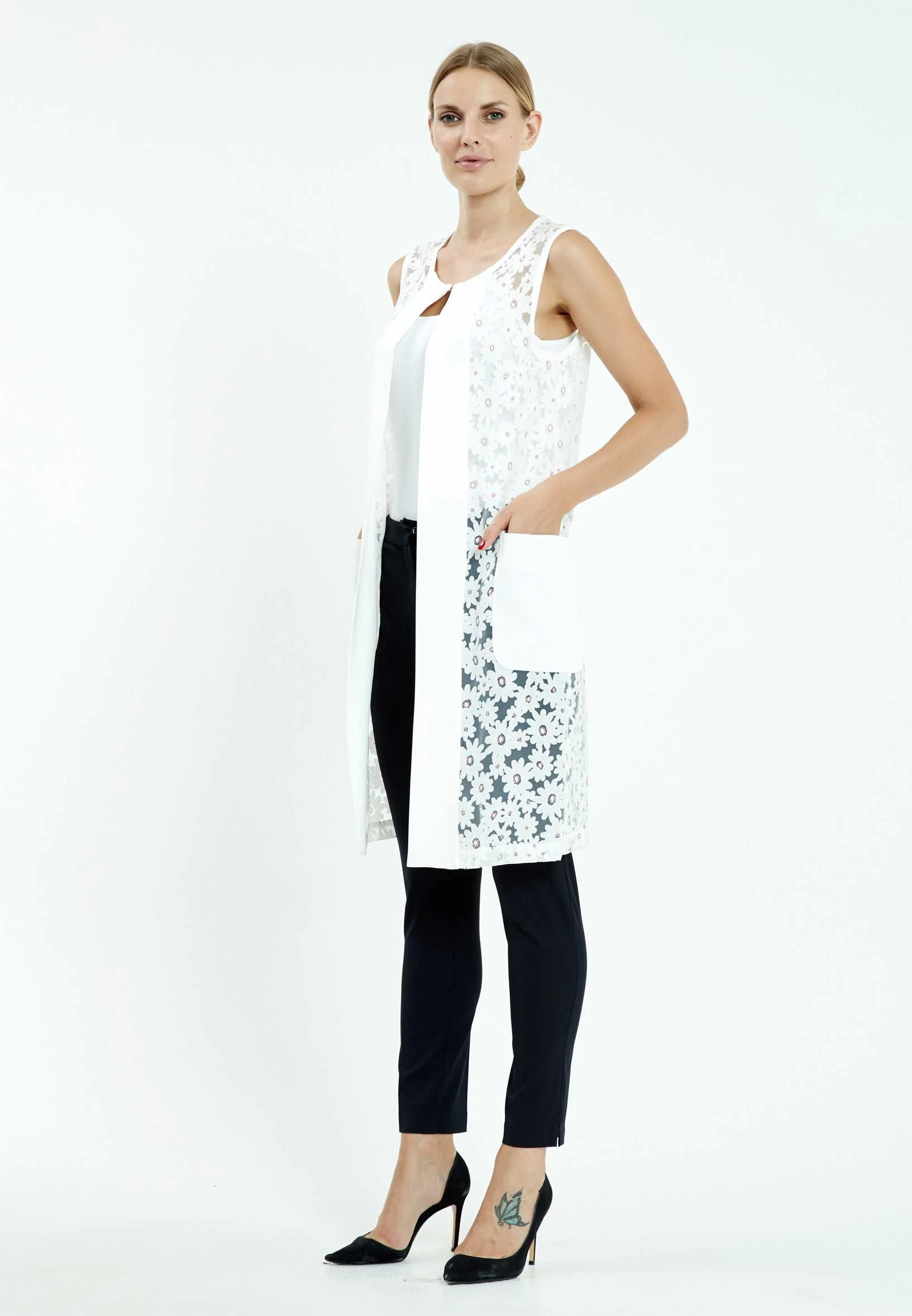Sleeveless Floral Regular Vest mis58307 - Image 8