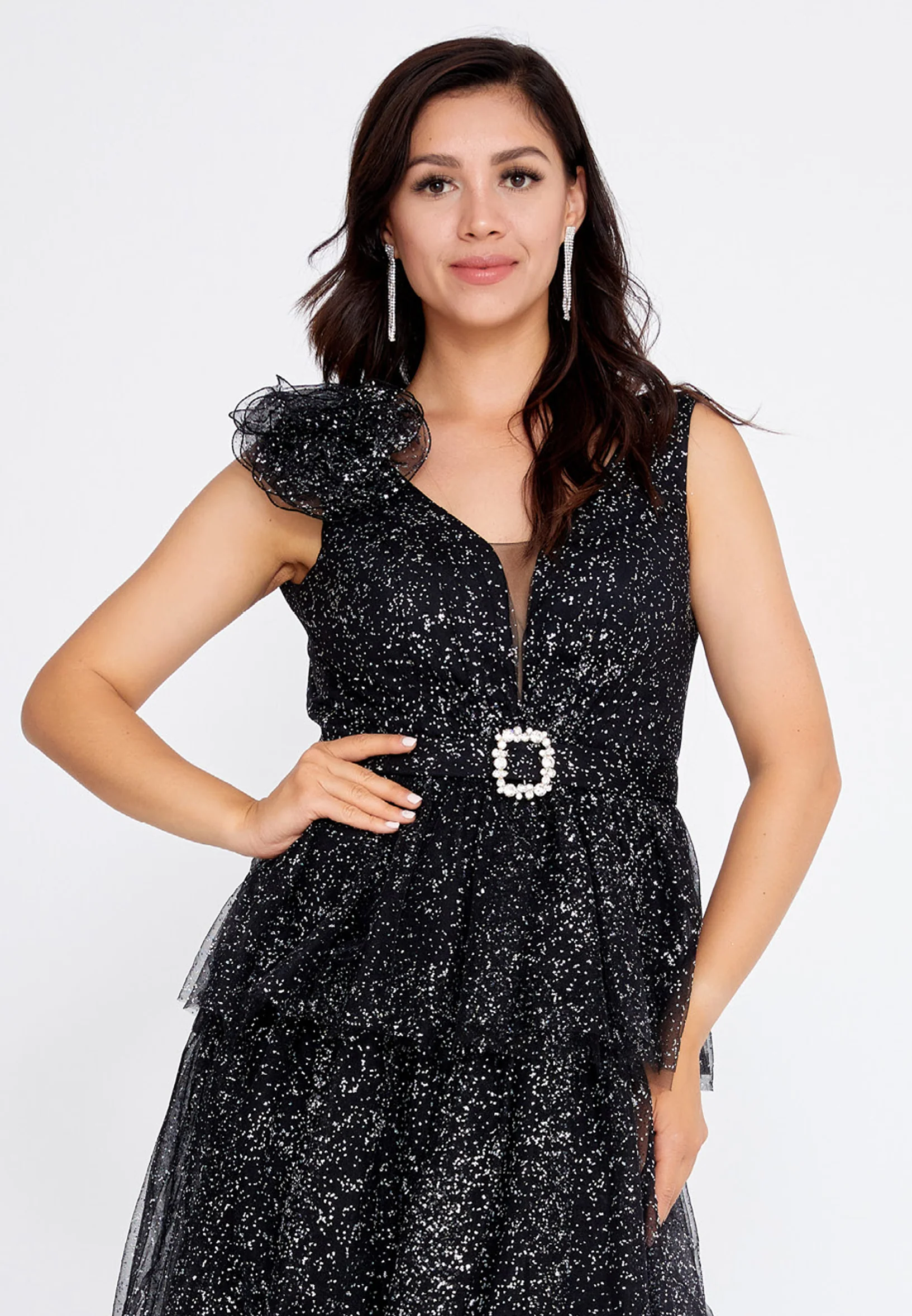 Sleeveless High-Low Tulle Column Regular Prom Dress rsh4162 - Image 8