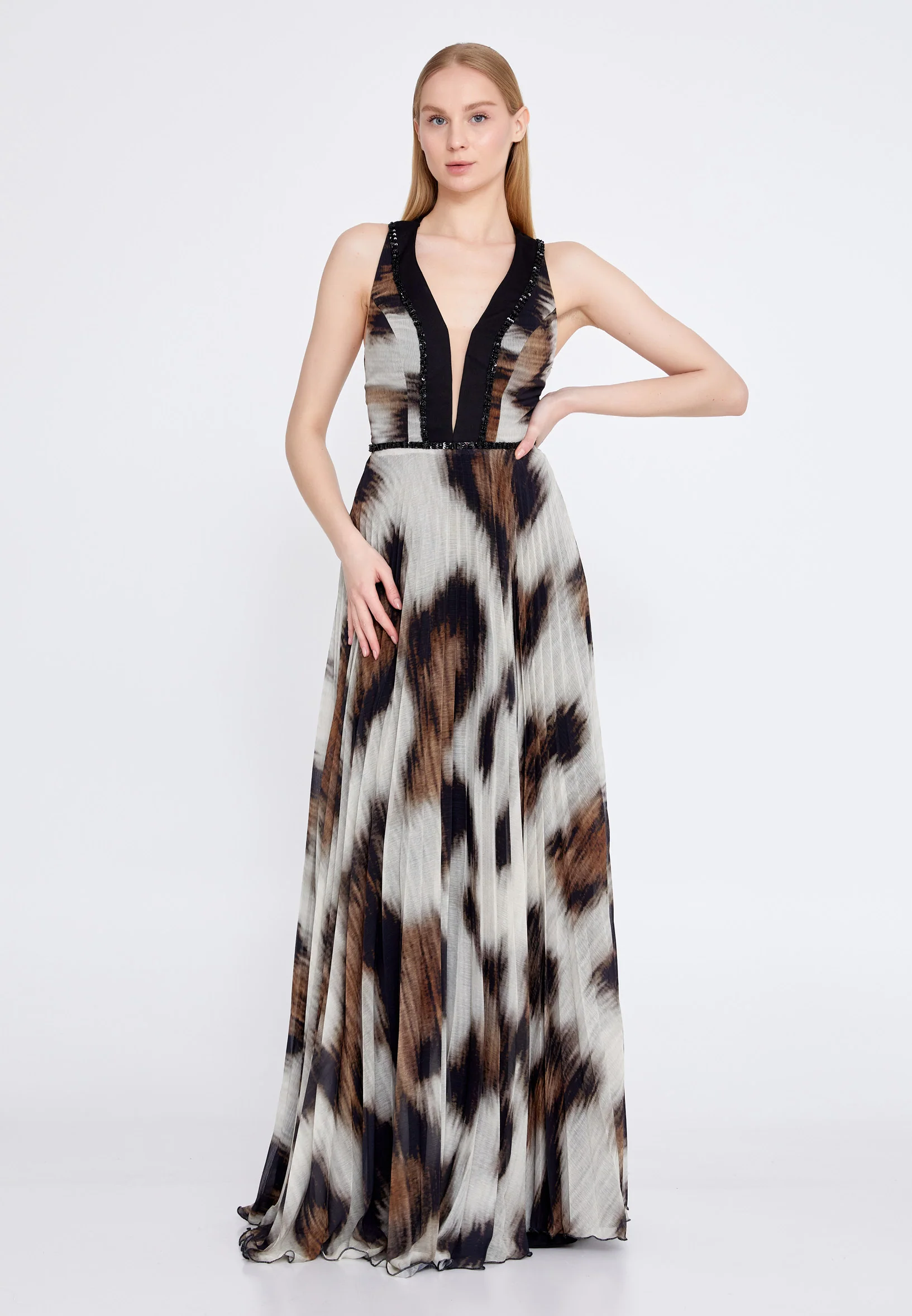 Sleeveless Maxi Chiffon A - Line Regular Wedding Guest Dress omn461