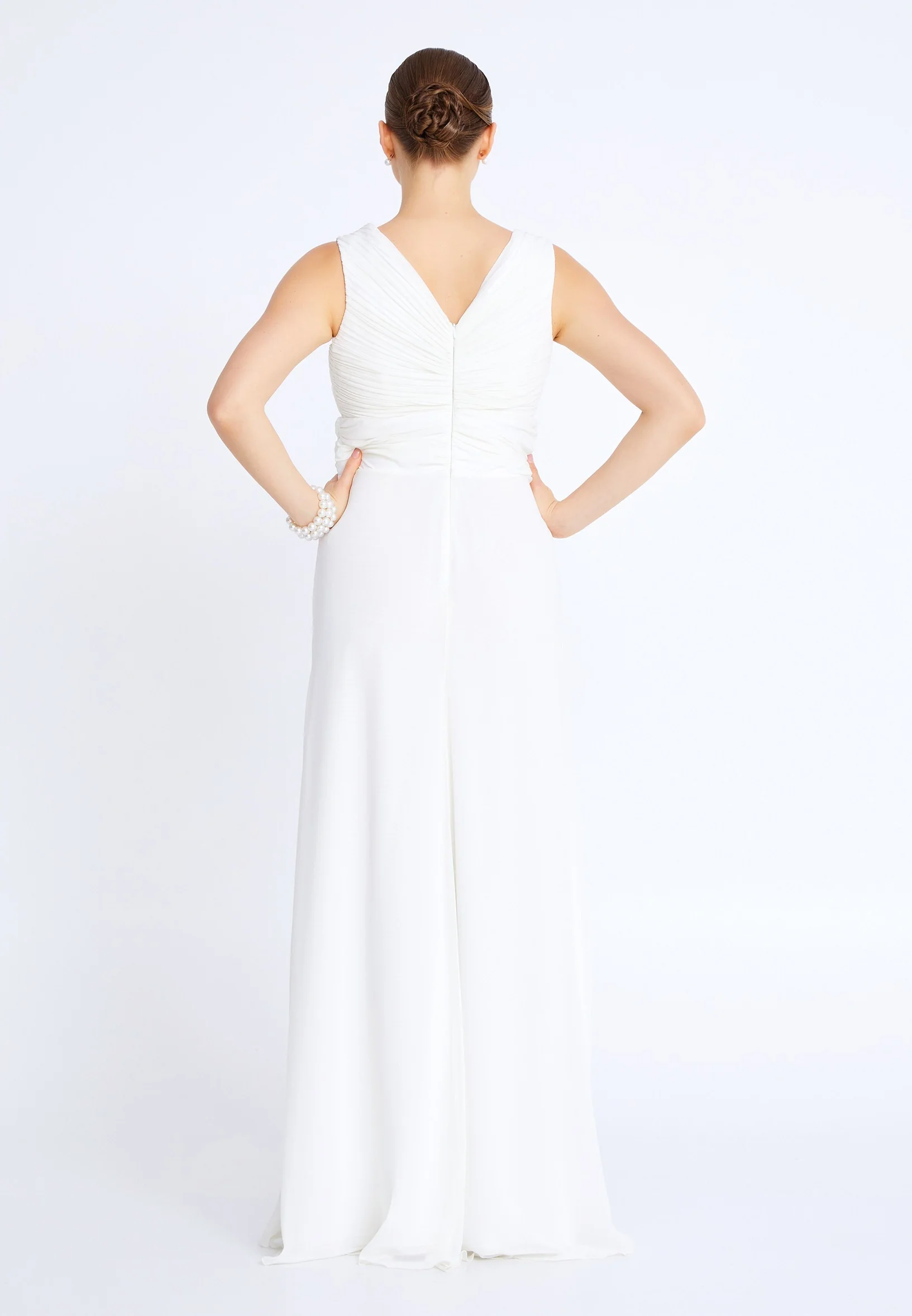 Sleeveless Maxi Chiffon Column Plus Size Evening Dress aln01912 - Image 10