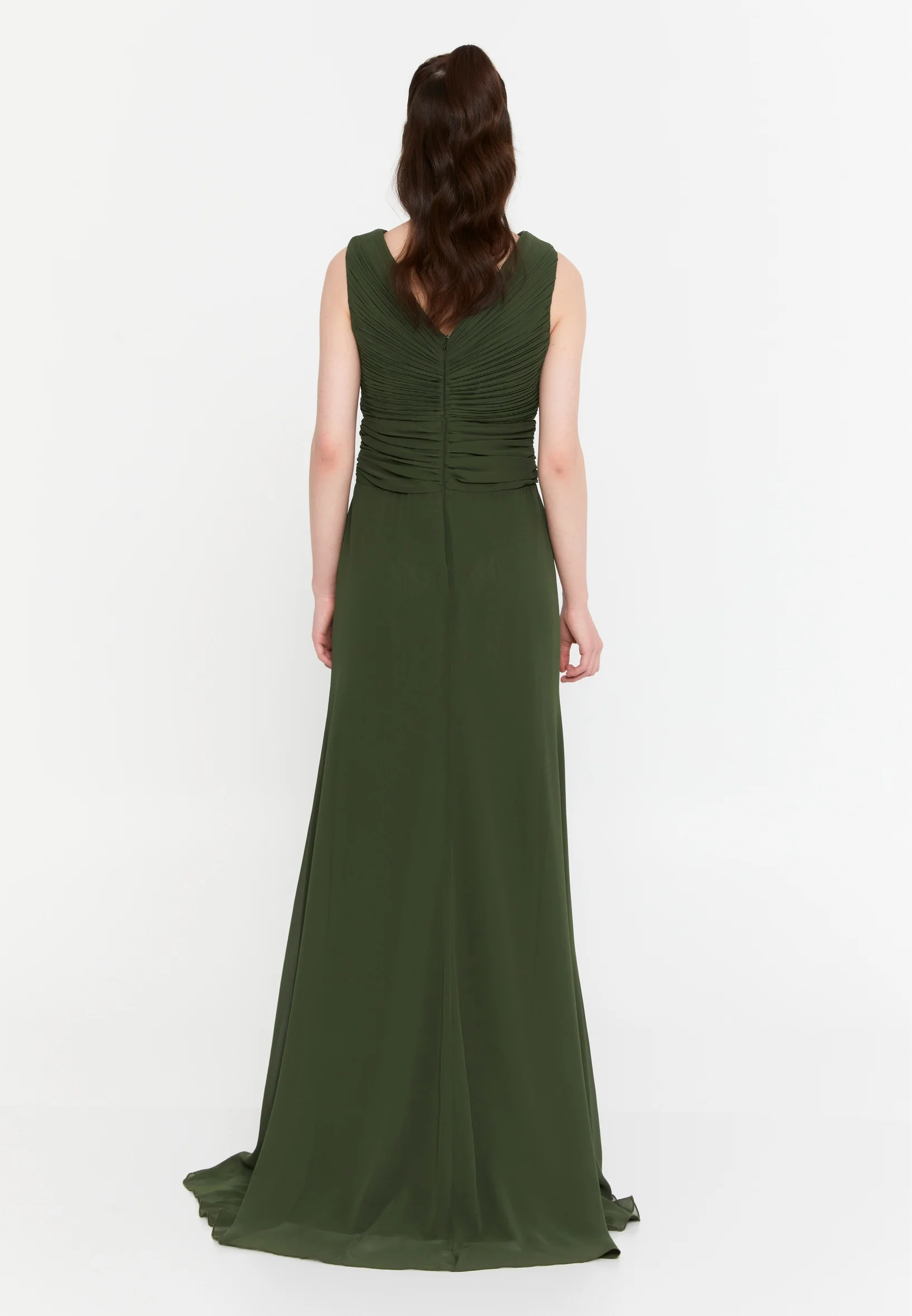 Sleeveless Maxi Chiffon Column Plus Size Evening Dress aln01912 - Image 14