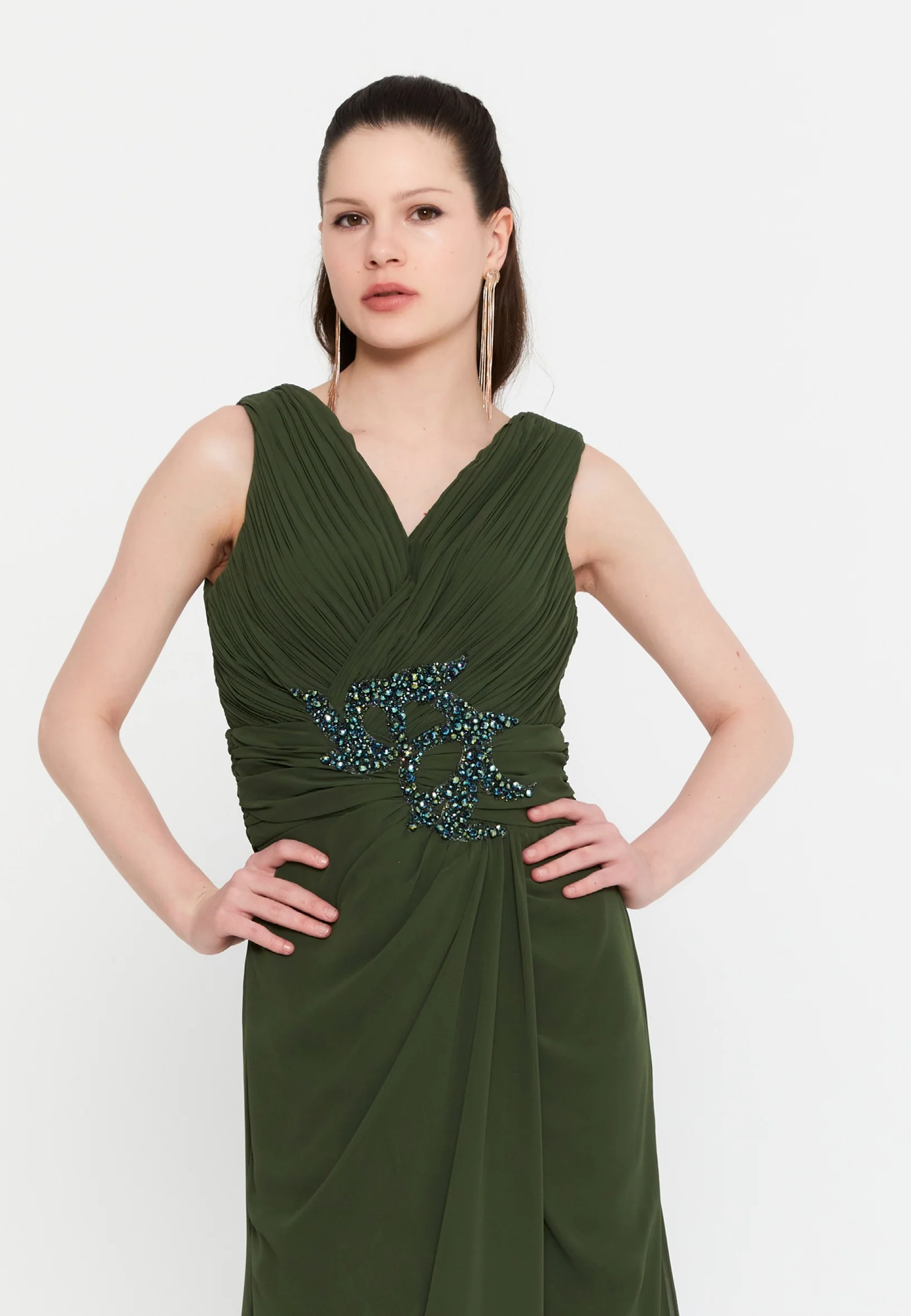 Sleeveless Maxi Chiffon Column Plus Size Evening Dress aln01912 - Image 16