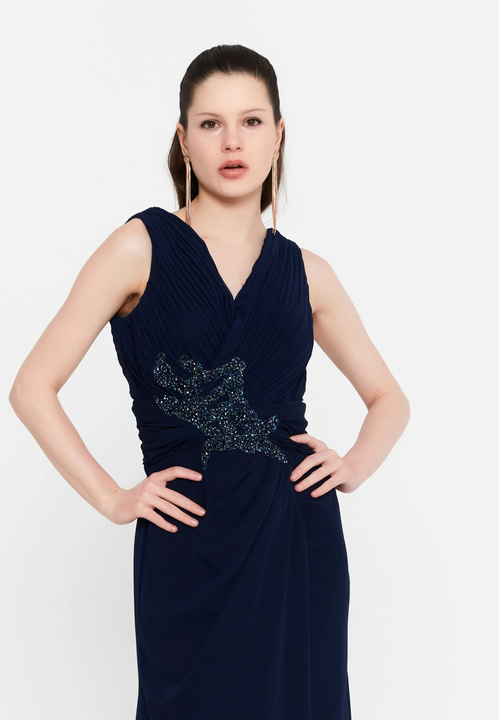 Sleeveless Maxi Chiffon Column Plus Size Evening Dress aln01912 - Image 20