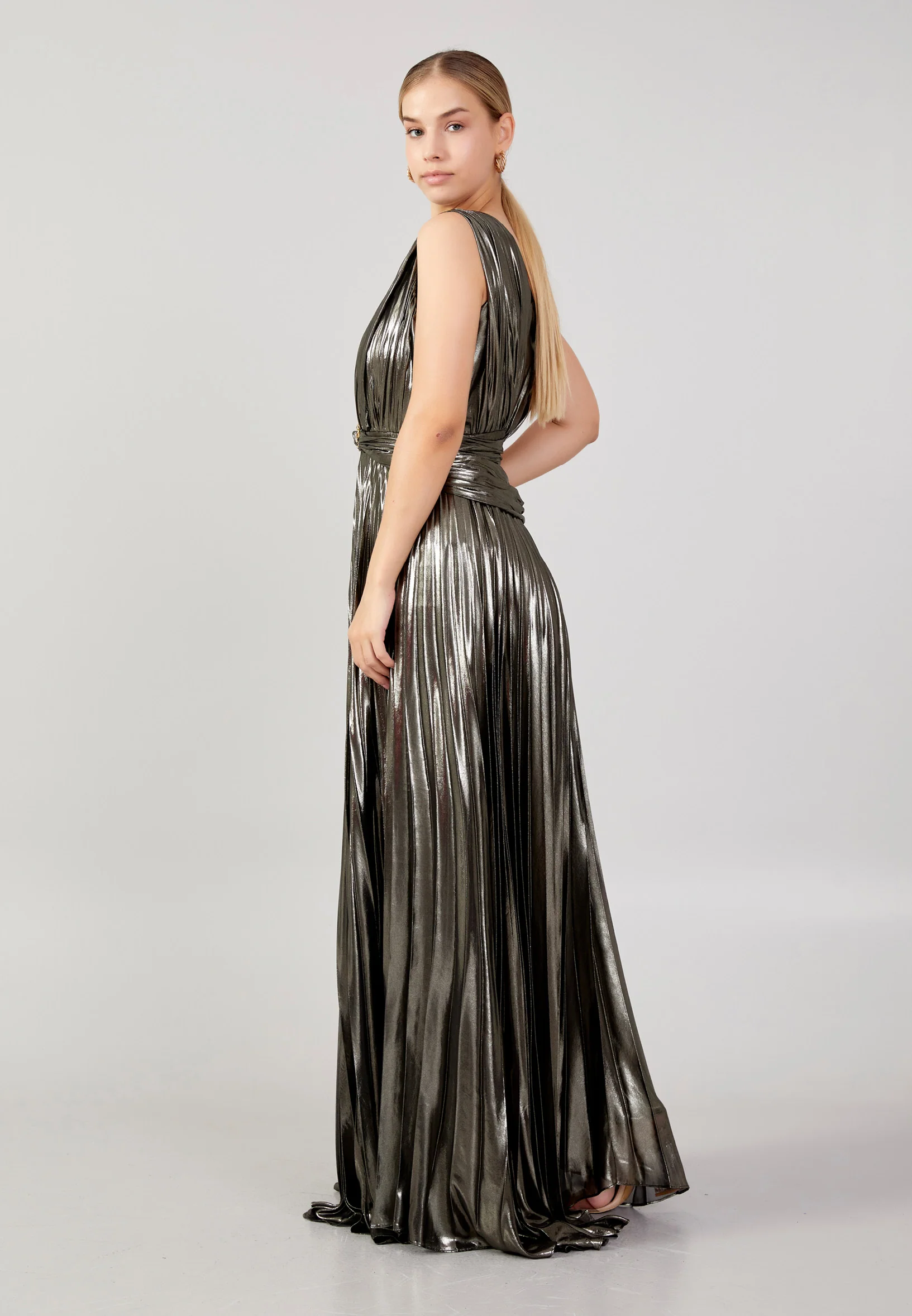 Sleeveless Maxi Chiffon Column Plus Size Evening Dress mtn22101-1 - Image 3