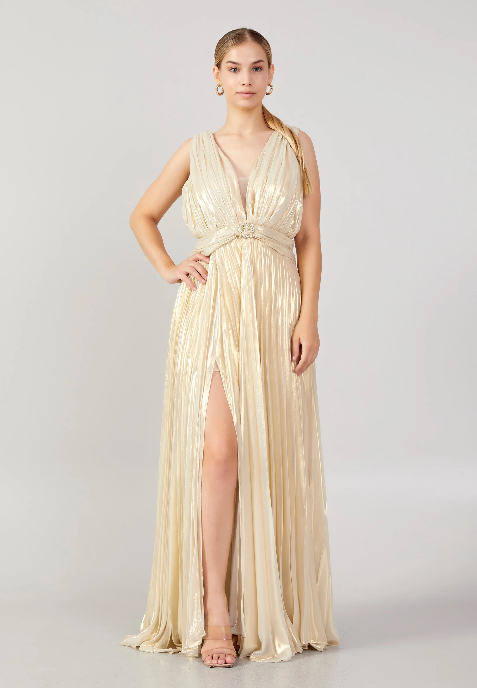 Sleeveless Maxi Chiffon Column Plus Size Evening Dress mtn22101-1 - Image 5