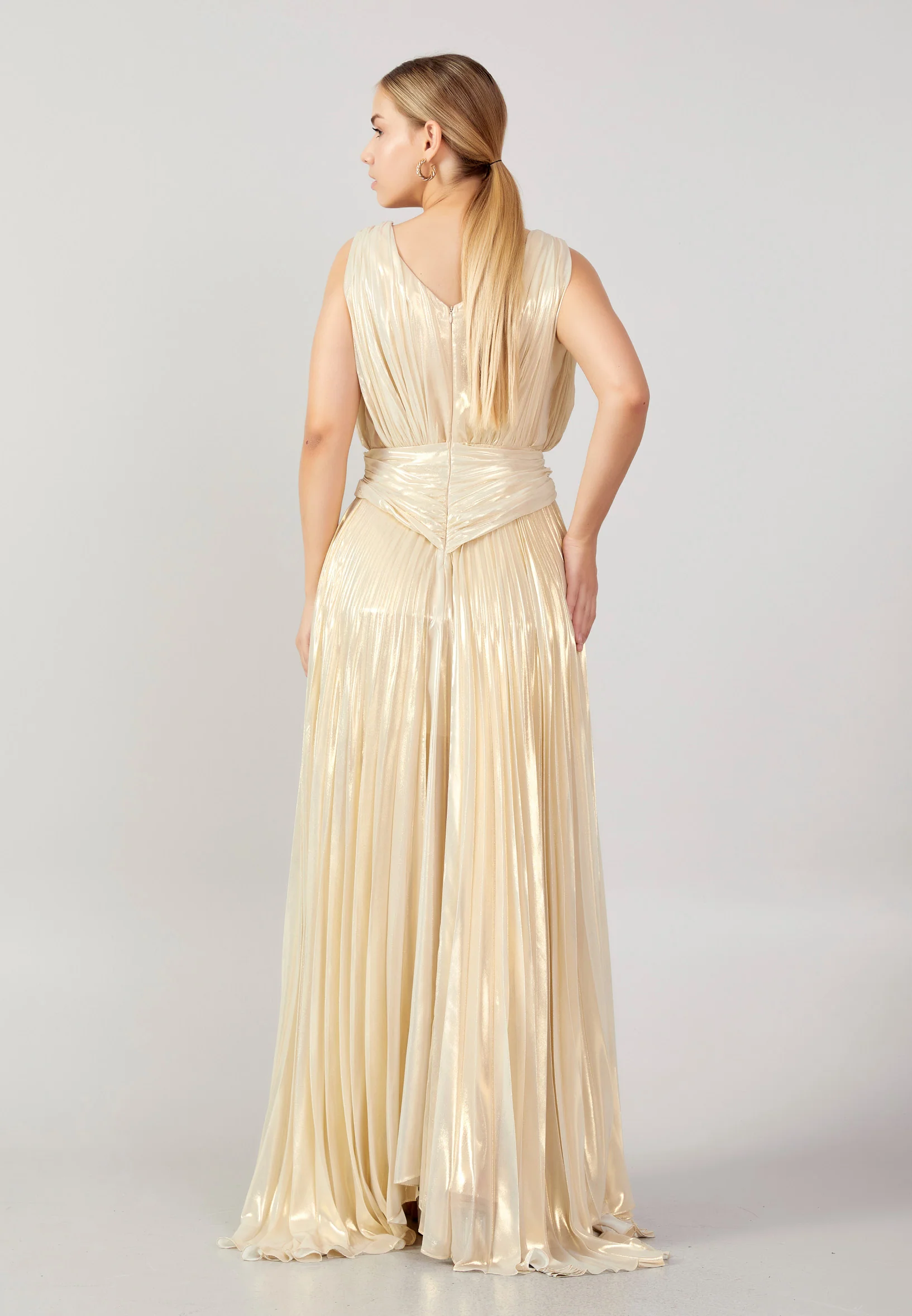 Sleeveless Maxi Chiffon Column Plus Size Evening Dress mtn22101-1 - Image 6