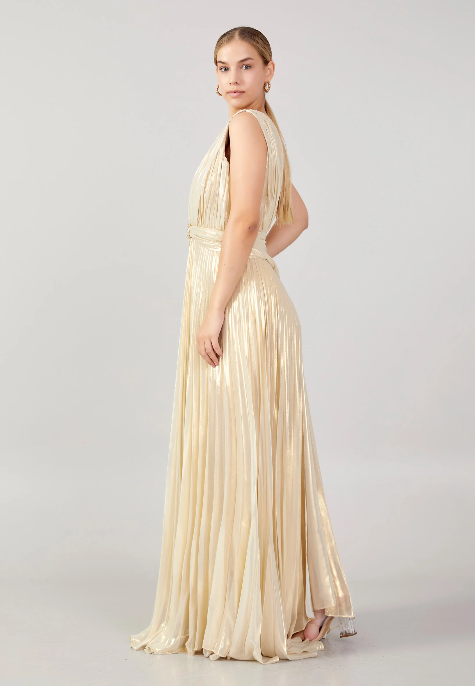 Sleeveless Maxi Chiffon Column Plus Size Evening Dress mtn22101-1 - Image 7