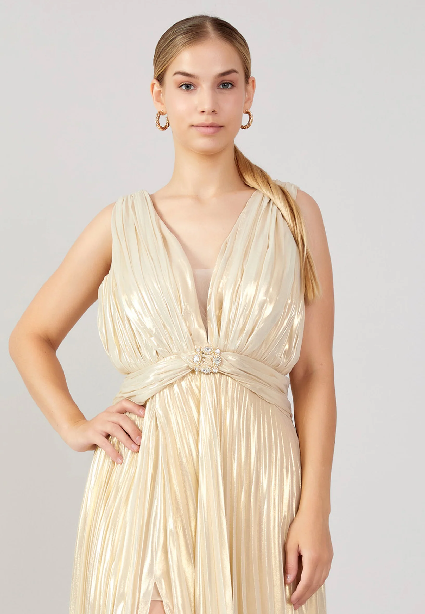 Sleeveless Maxi Chiffon Column Plus Size Evening Dress mtn22101-1 - Image 8