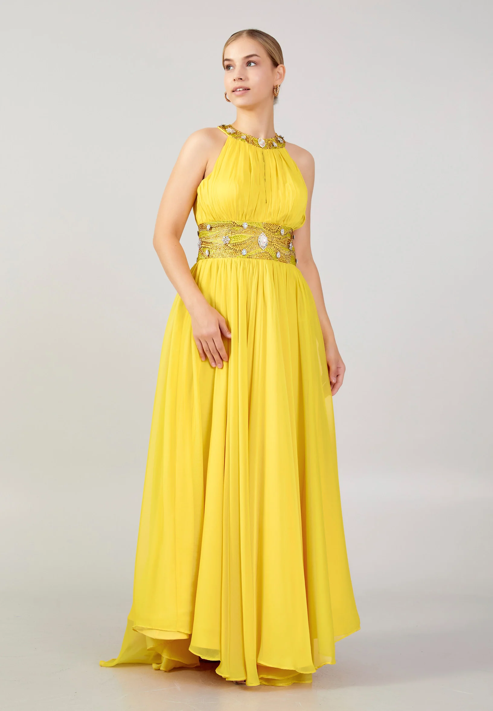 Sleeveless Maxi Chiffon Column Plus Size Evening Dress mtn88120-b - Image 13