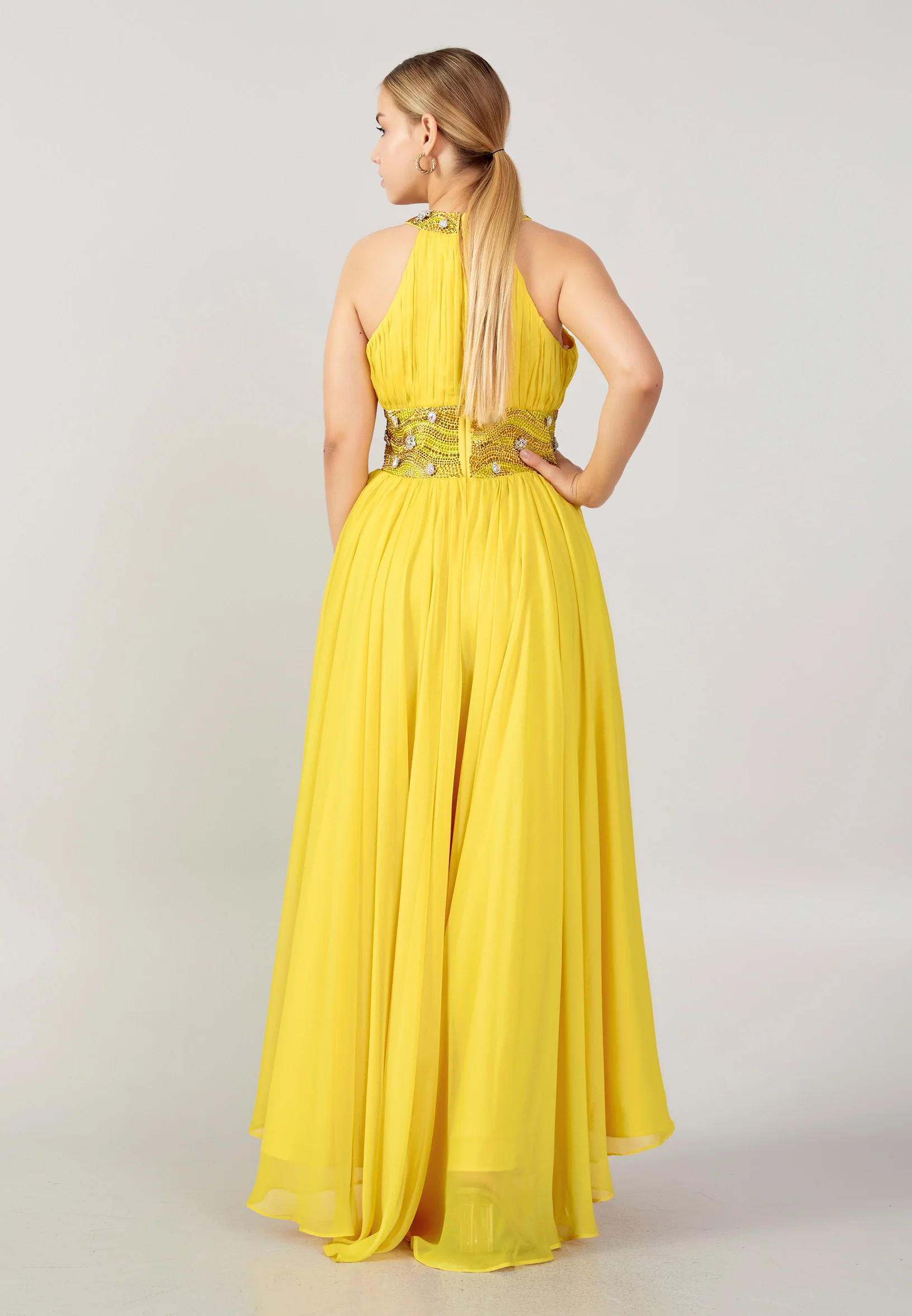 Sleeveless Maxi Chiffon Column Plus Size Evening Dress mtn88120-b - Image 14