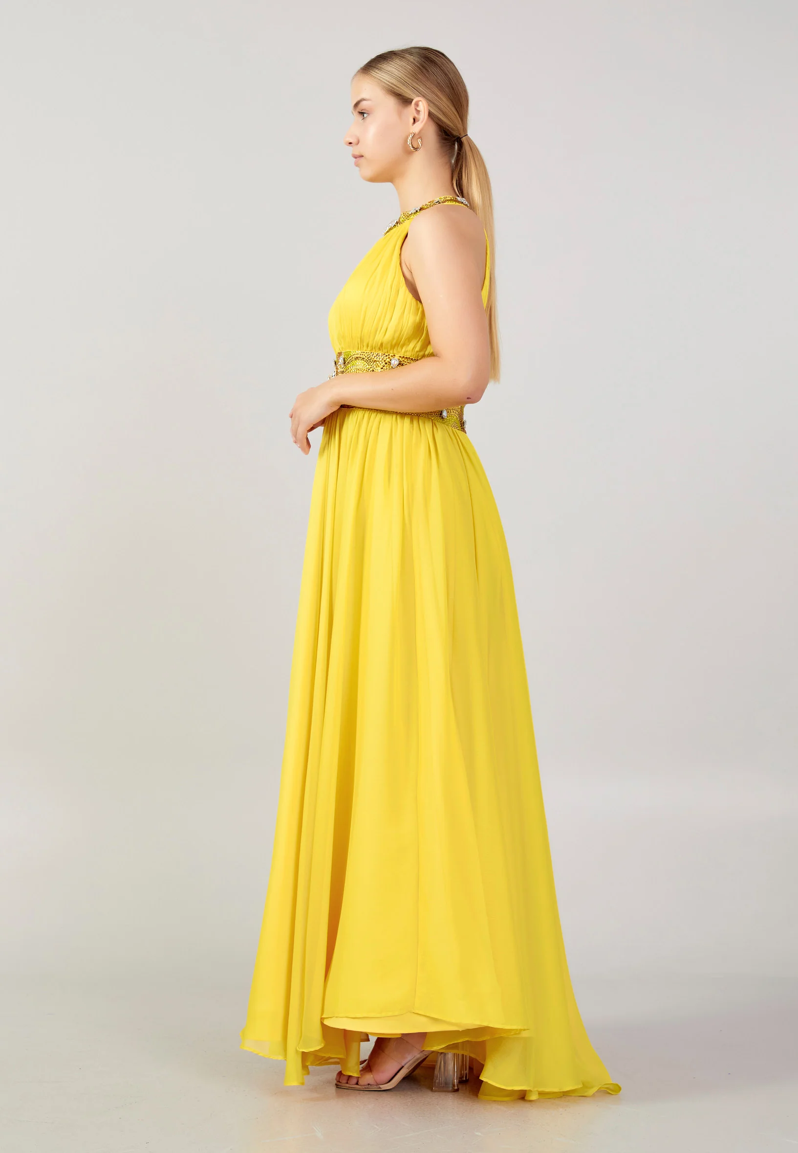 Sleeveless Maxi Chiffon Column Plus Size Evening Dress mtn88120-b - Image 15