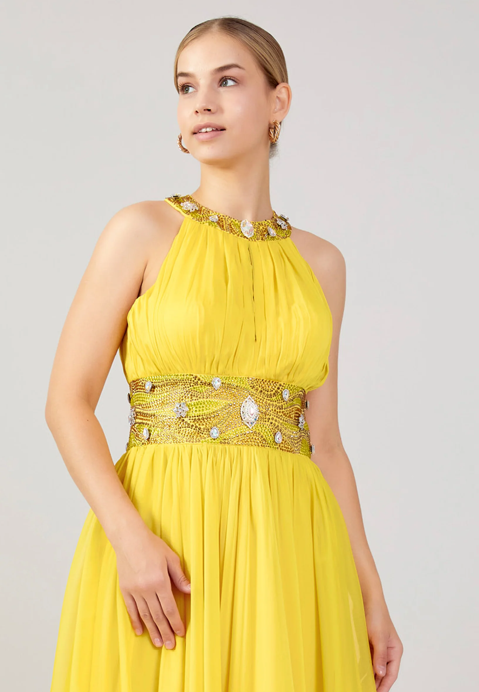 Sleeveless Maxi Chiffon Column Plus Size Evening Dress mtn88120-b - Image 16