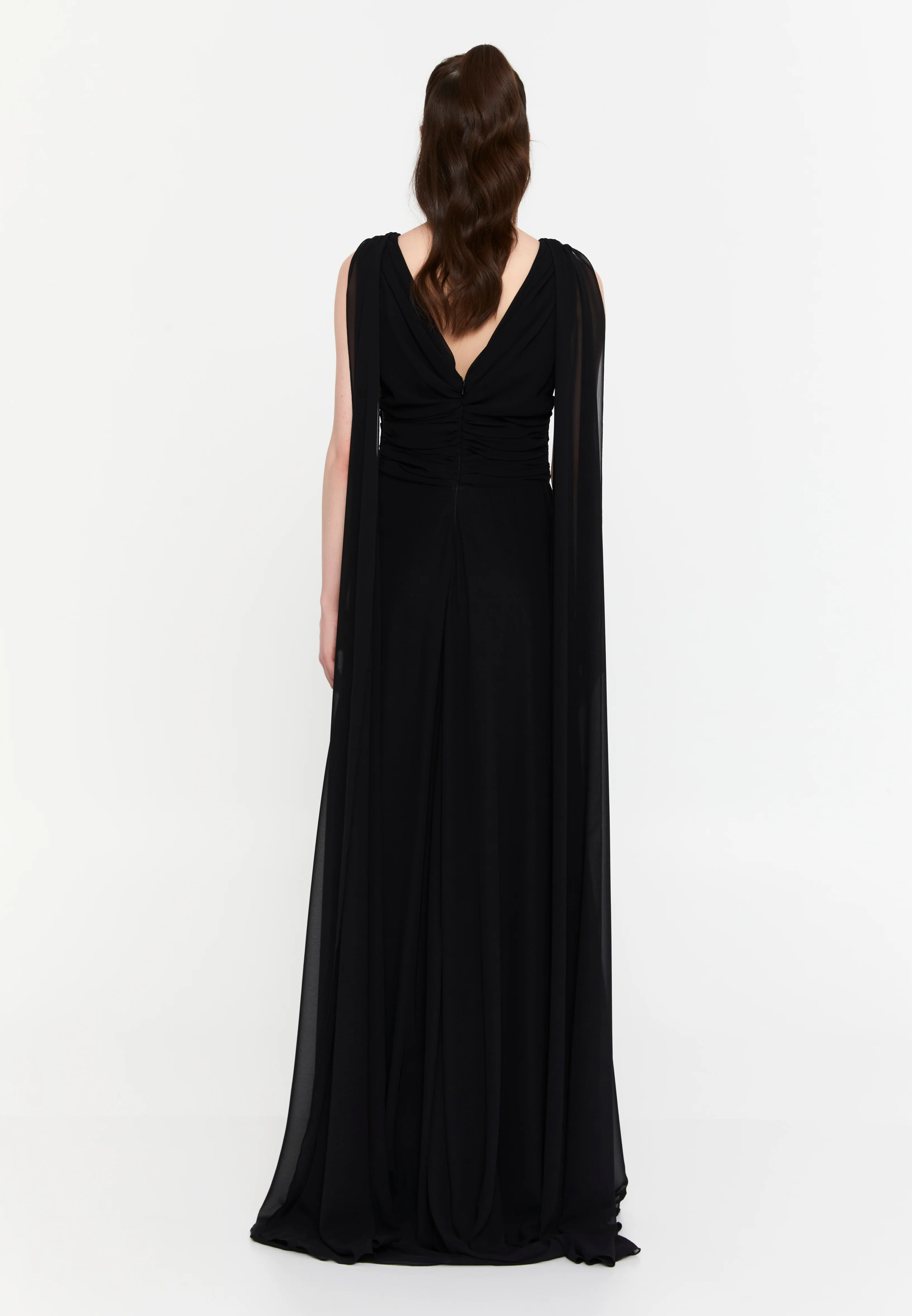 Sleeveless Maxi Chiffon Column Plus Size Wedding Guest Dress aln01911 - Image 2
