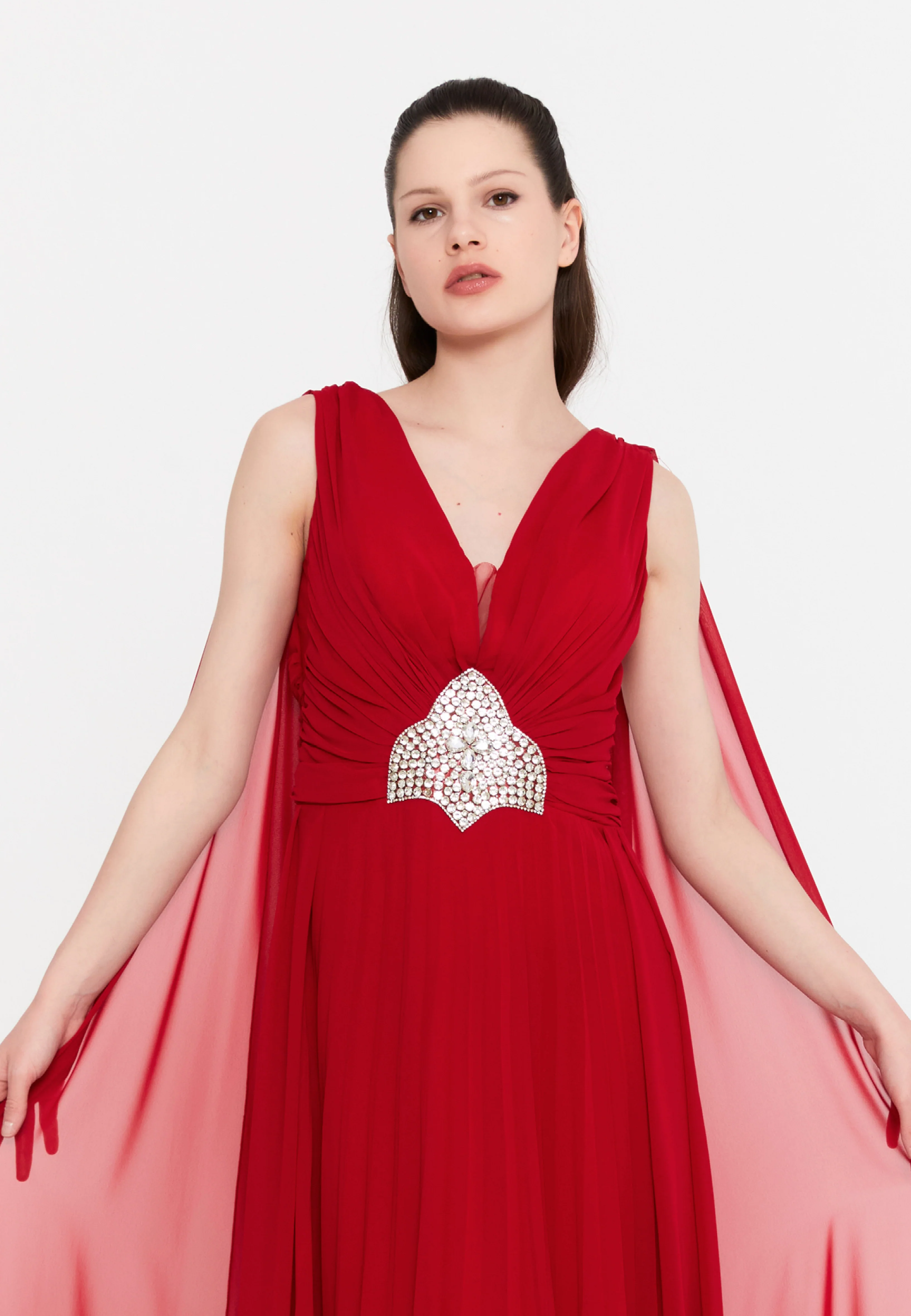 Sleeveless Maxi Chiffon Column Plus Size Wedding Guest Dress aln01911 - Image 20