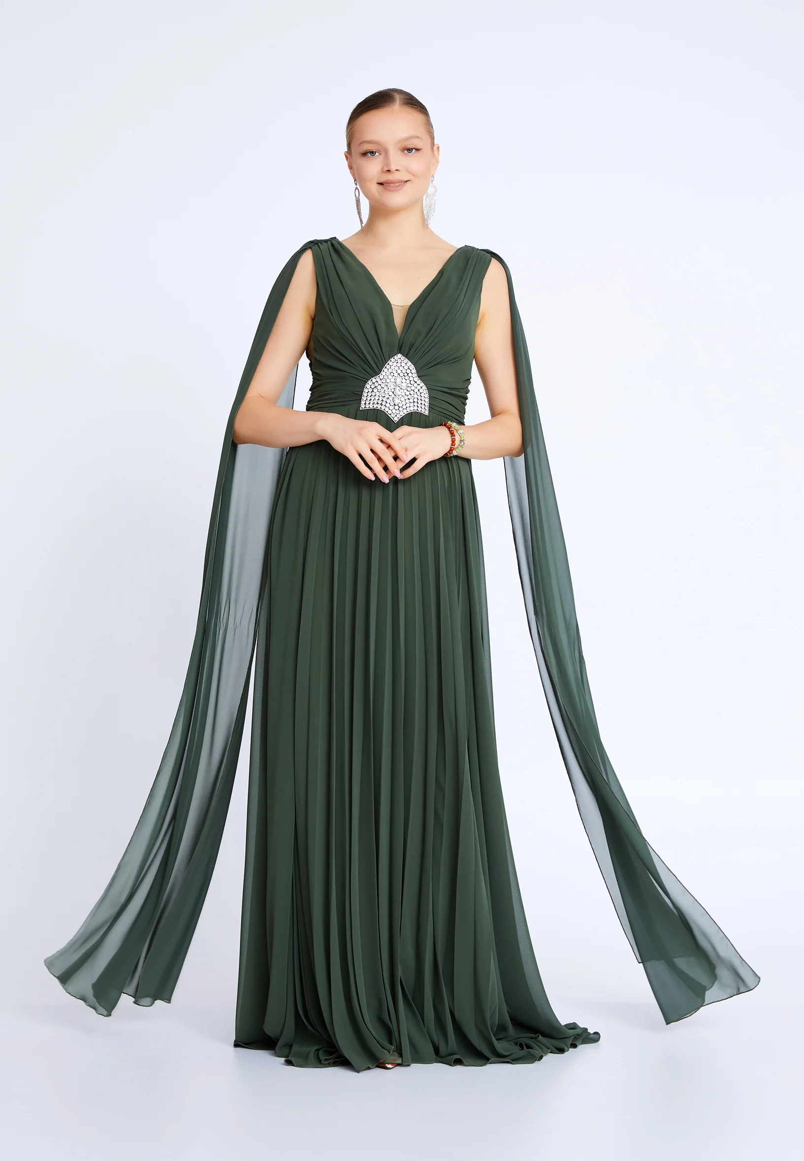 Sleeveless Maxi Chiffon Column Plus Size Wedding Guest Dress aln01911 - Image 9