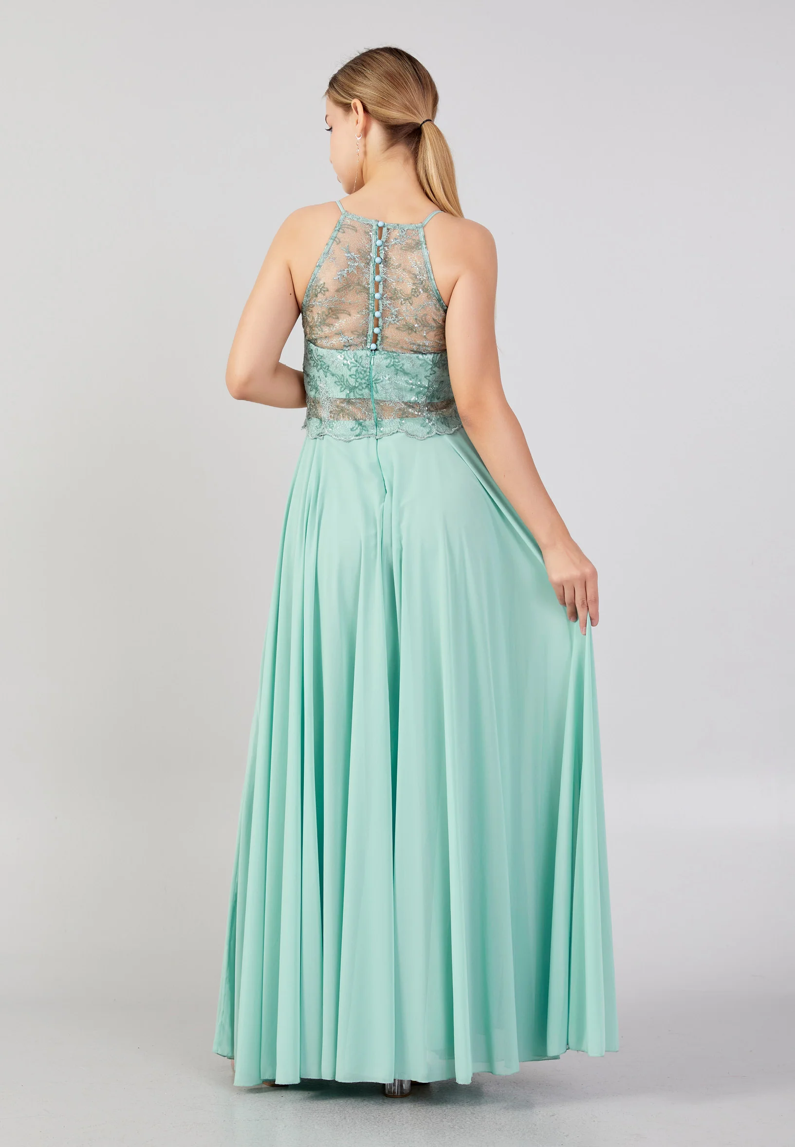 Sleeveless Maxi Chiffon Column Plus Size Wedding Guest Dress drd3090-1 - Image 10