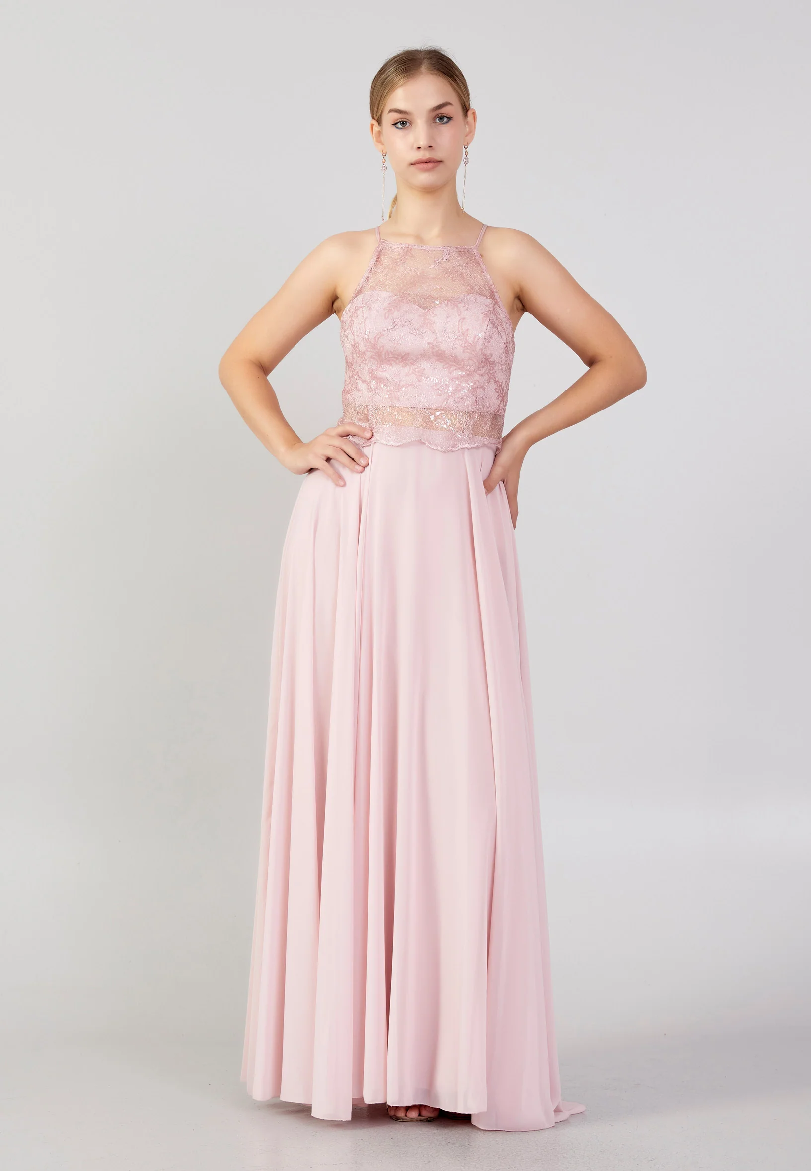 Sleeveless Maxi Chiffon Column Plus Size Wedding Guest Dress drd3090-1 - Image 13