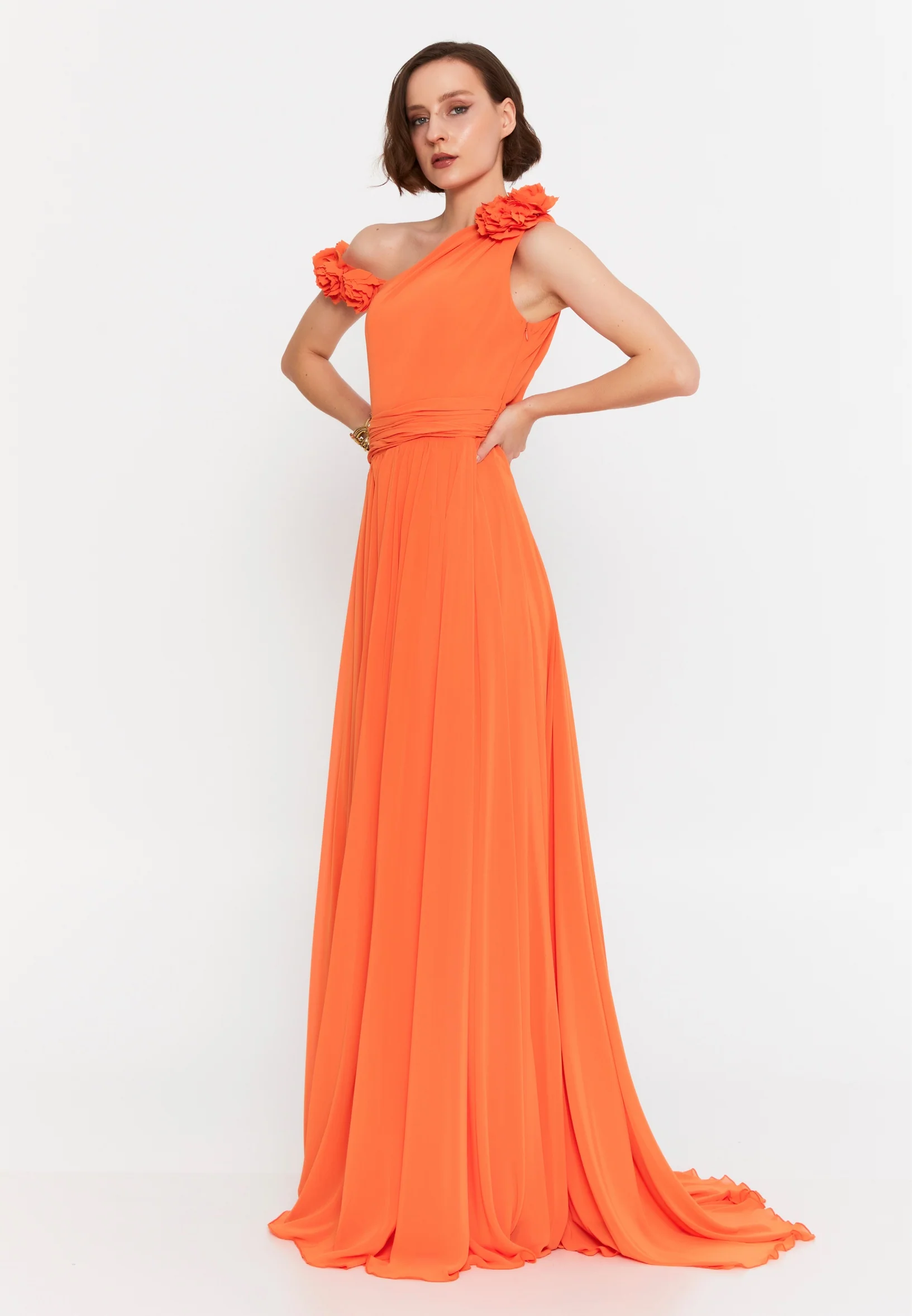 Sleeveless Maxi Chiffon Column Regular Evening Dress msp77168 - Image 15