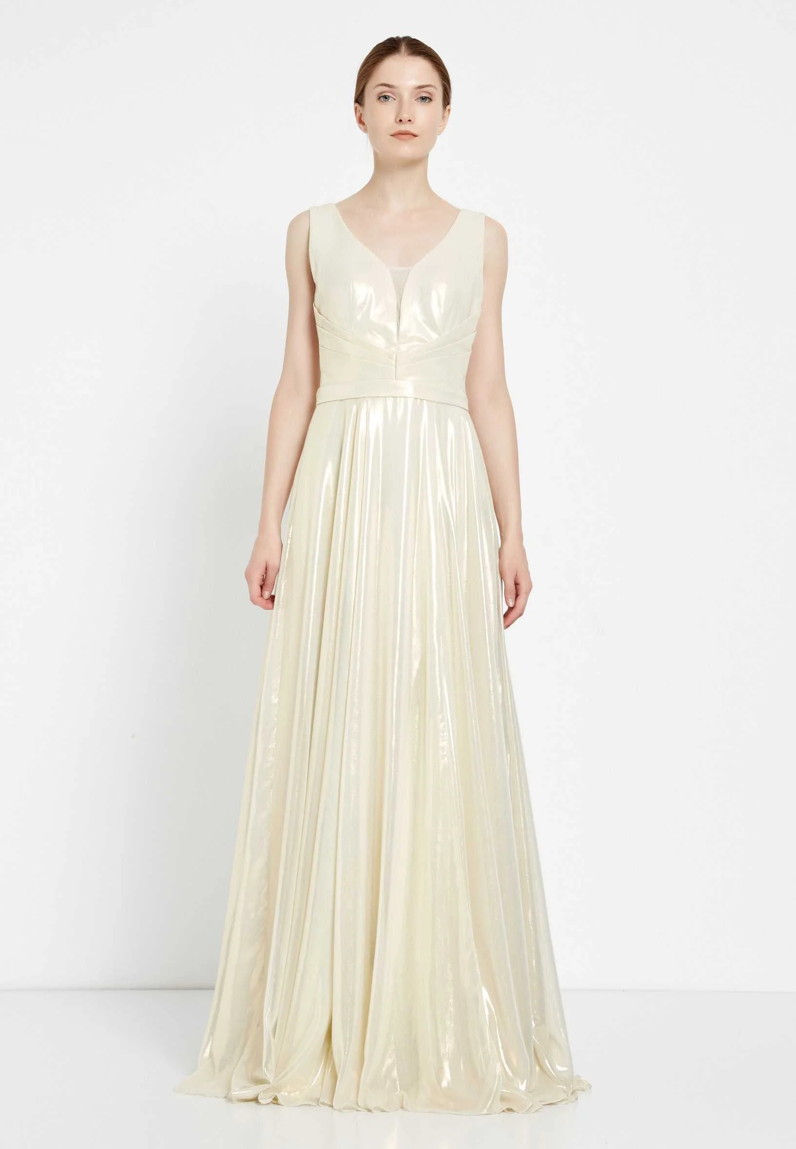 Sleeveless Maxi Chiffon Column Regular Evening Dress rmn2922