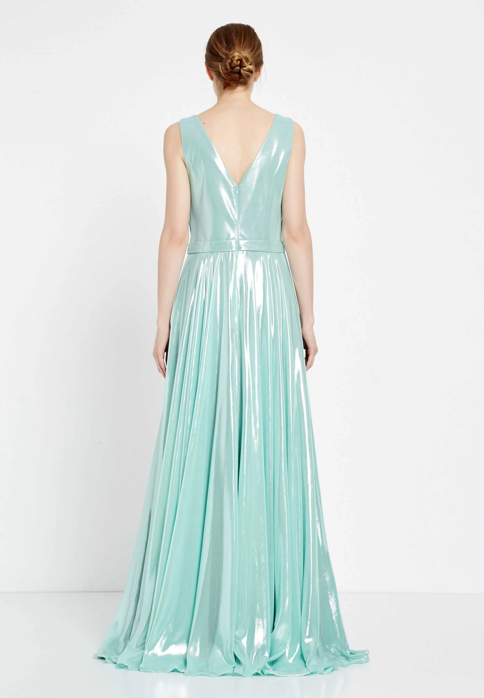 Sleeveless Maxi Chiffon Column Regular Evening Dress rmn2922 - Image 10