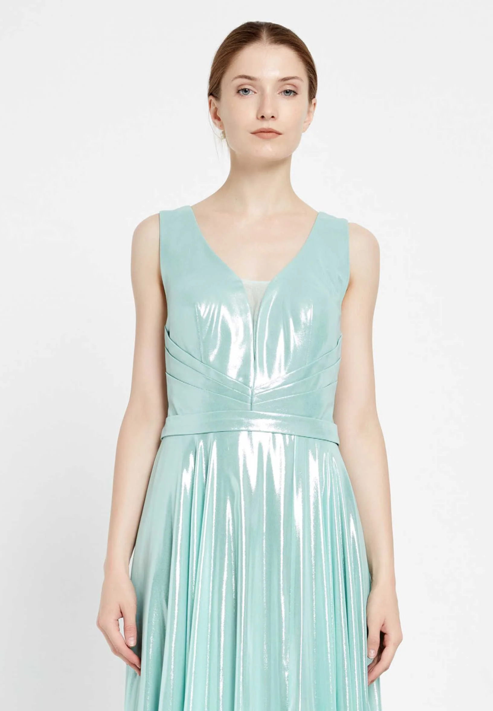 Sleeveless Maxi Chiffon Column Regular Evening Dress rmn2922 - Image 12