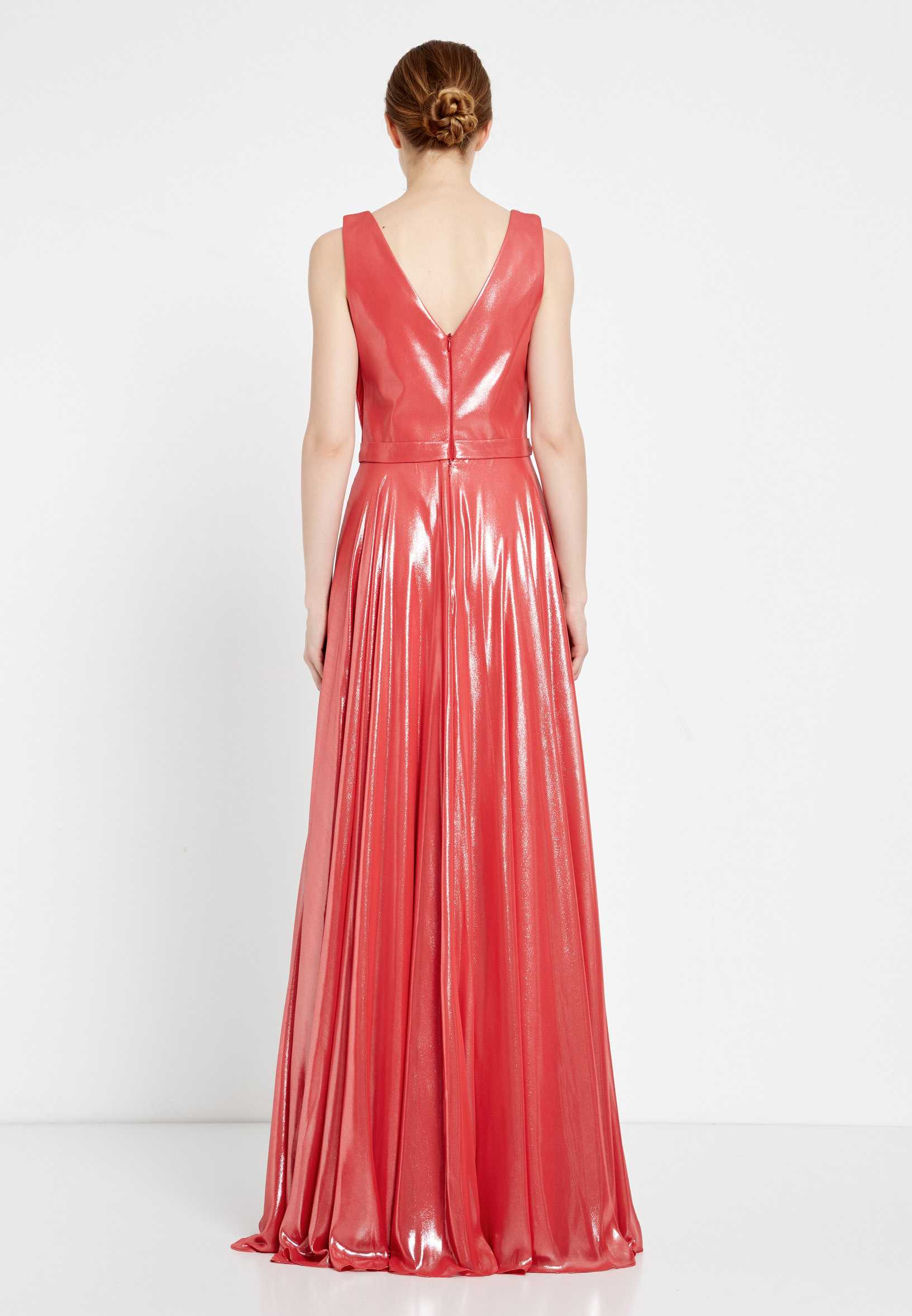 Sleeveless Maxi Chiffon Column Regular Evening Dress rmn2922 - Image 14