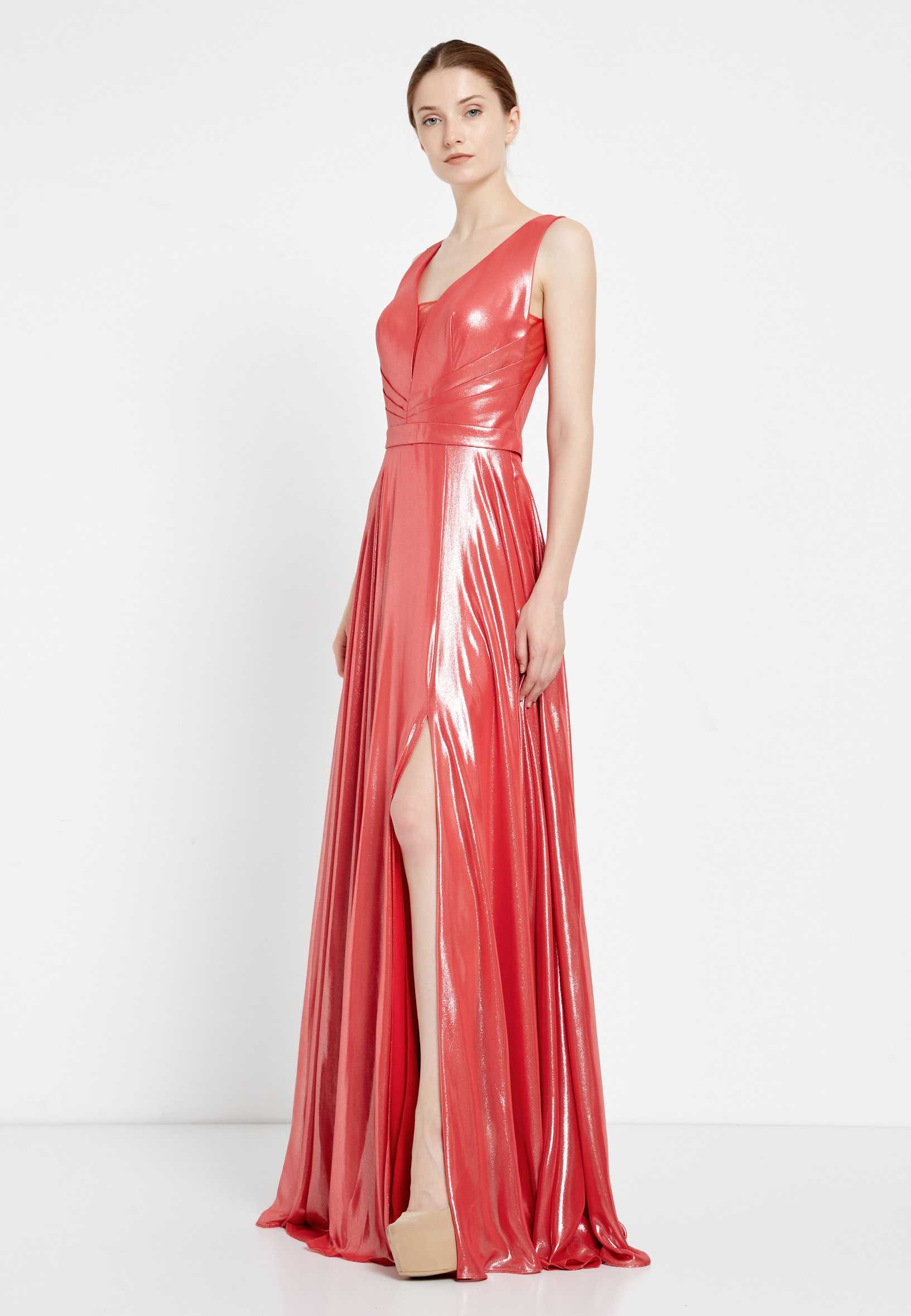 Sleeveless Maxi Chiffon Column Regular Evening Dress rmn2922 - Image 15