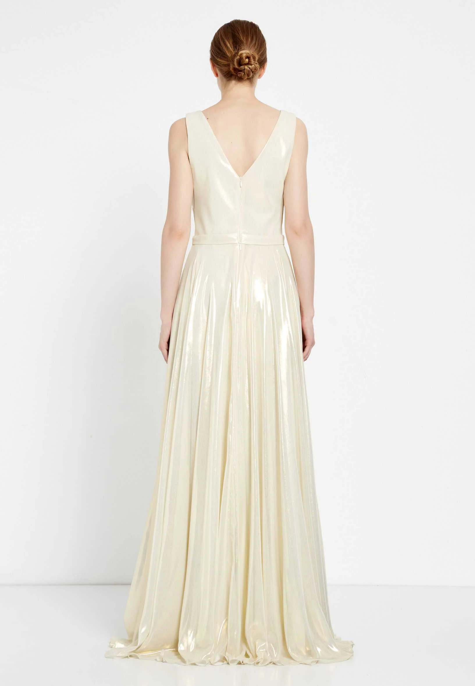 Sleeveless Maxi Chiffon Column Regular Evening Dress rmn2922 - Image 2