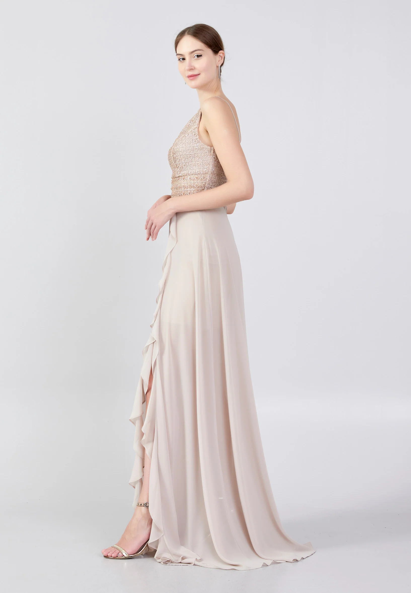 Sleeveless Maxi Chiffon Column Regular Evening Dress rmn3188 - Image 23