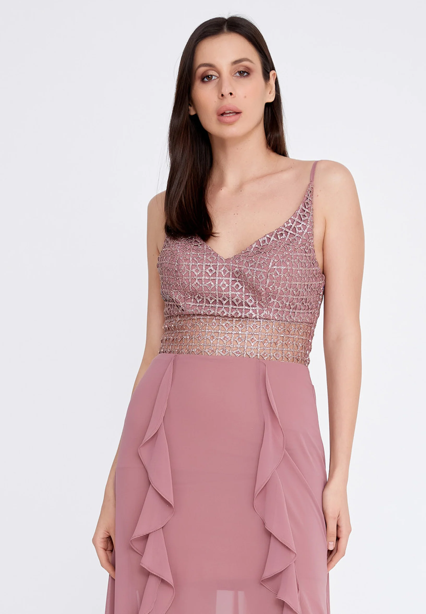 Sleeveless Maxi Chiffon Column Regular Evening Dress rmn3188 - Image 28