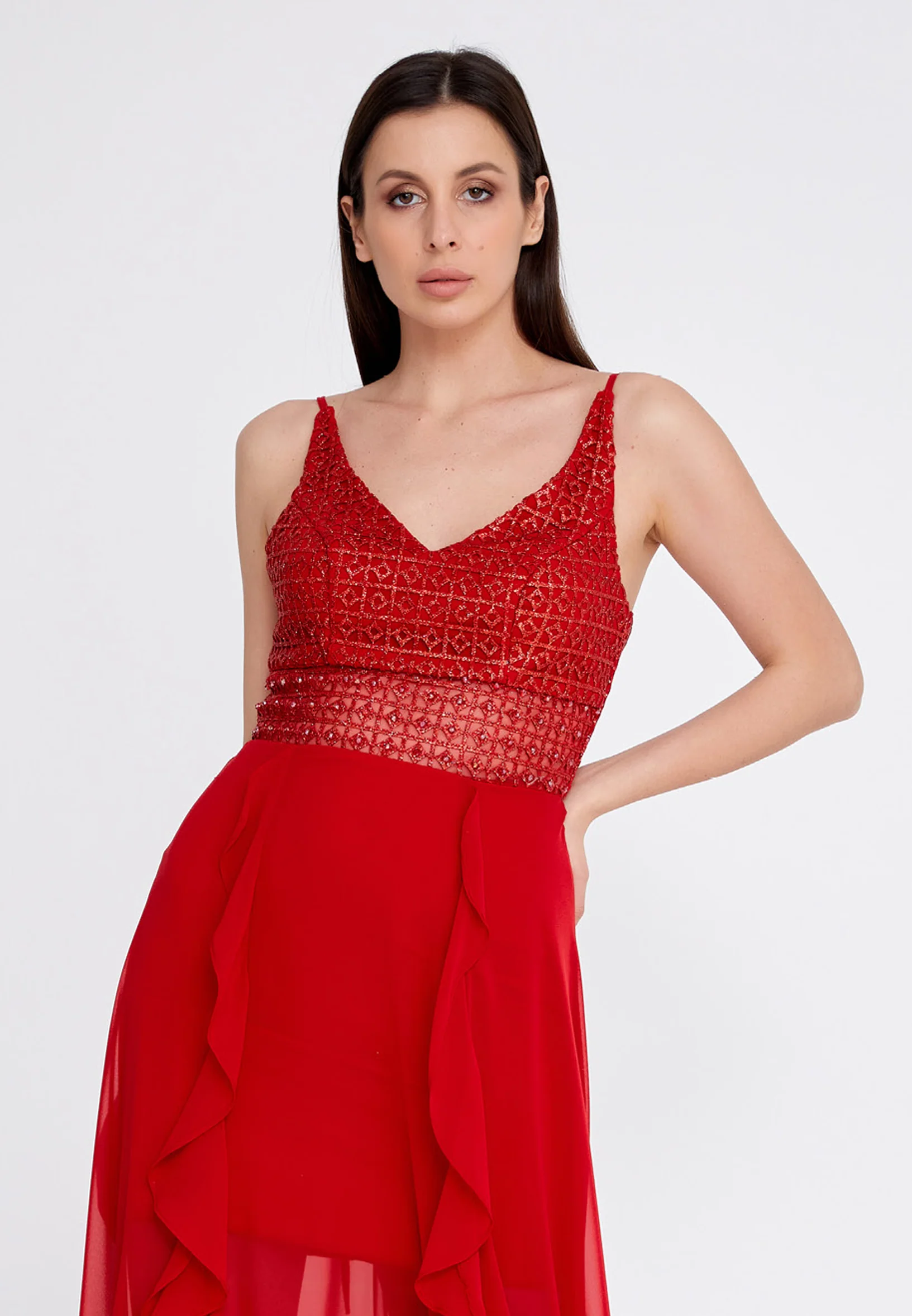 Sleeveless Maxi Chiffon Column Regular Evening Dress rmn3188 - Image 32