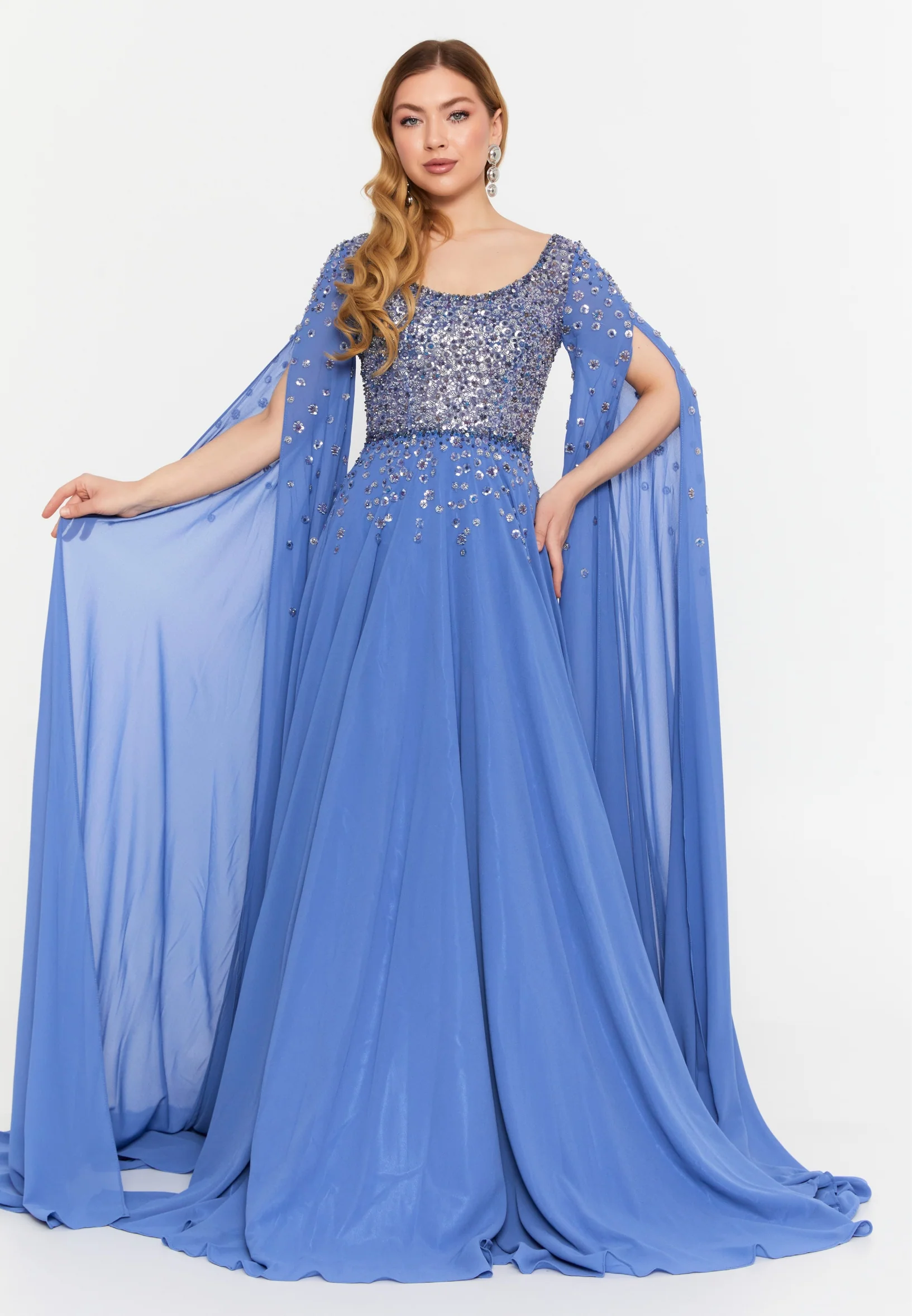 Sleeveless Maxi Chiffon Column Regular Prom Dress mtc1140