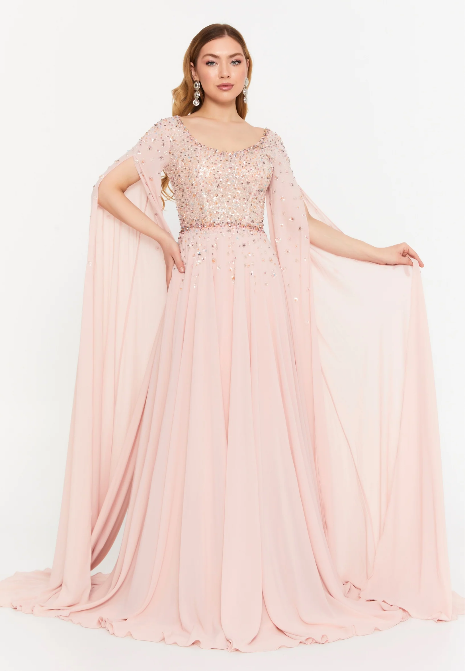 Sleeveless Maxi Chiffon Column Regular Prom Dress mtc1140 - Image 5