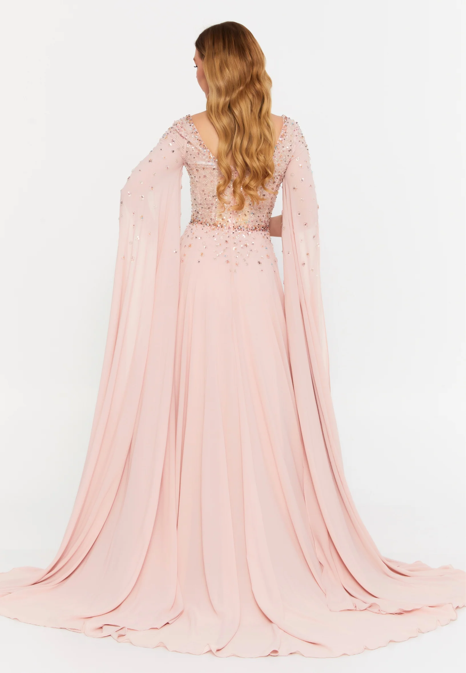 Sleeveless Maxi Chiffon Column Regular Prom Dress mtc1140 - Image 6