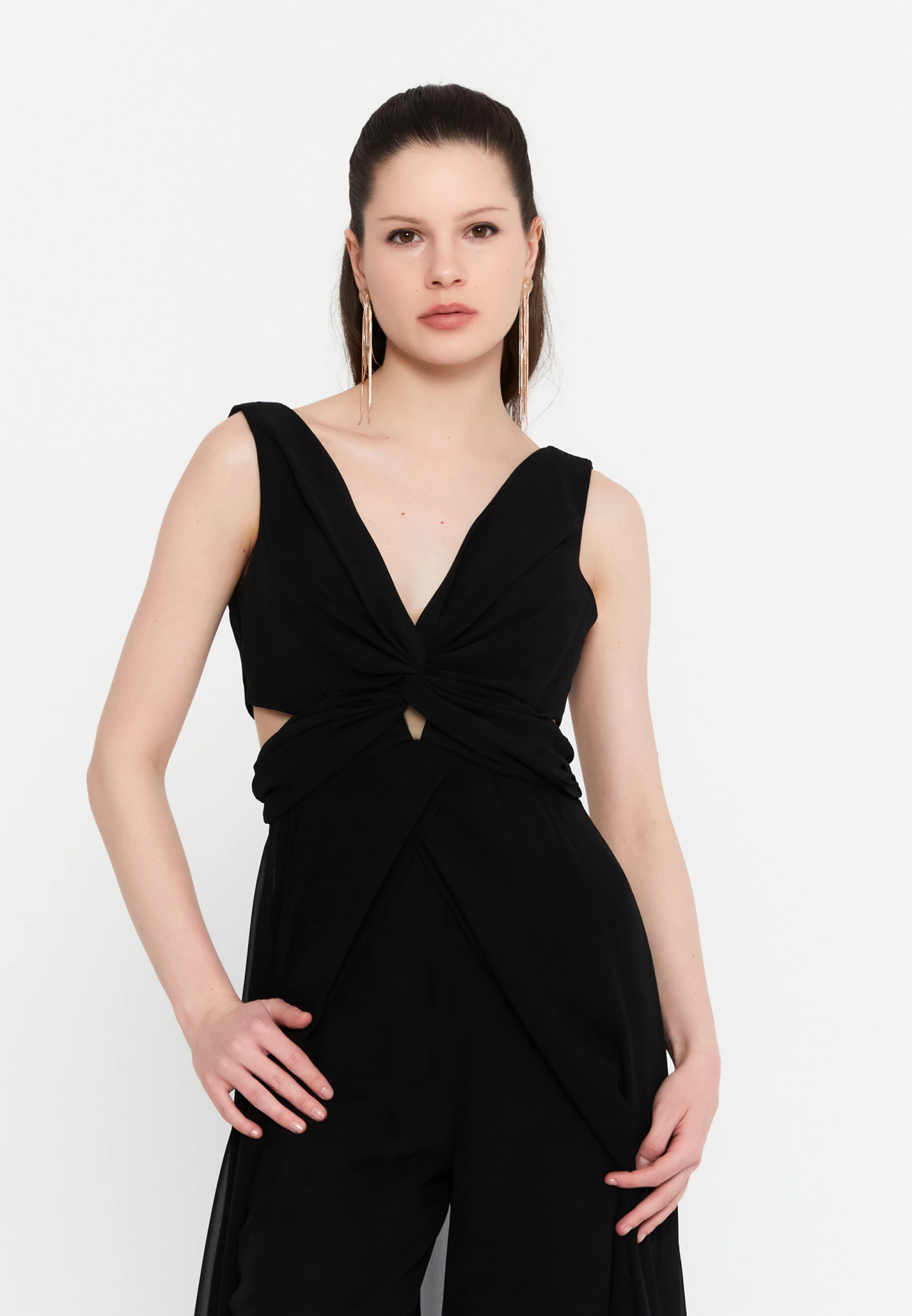 Sleeveless Maxi Chiffon Column Regular Wedding Guest Dress aln1910 - Image 4