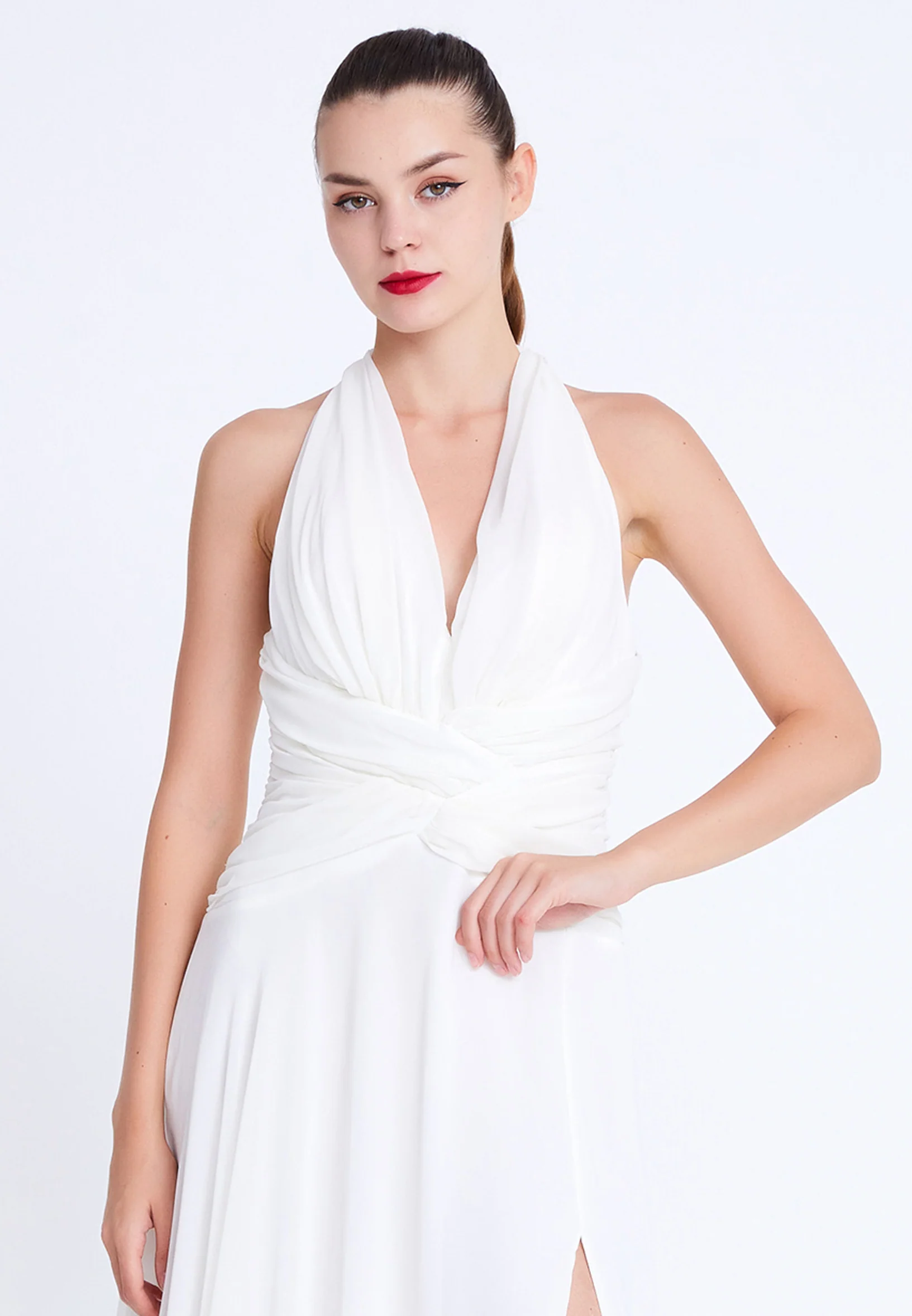 Sleeveless Maxi Chiffon Column Regular Wedding Guest Dress aln1914 - Image 20