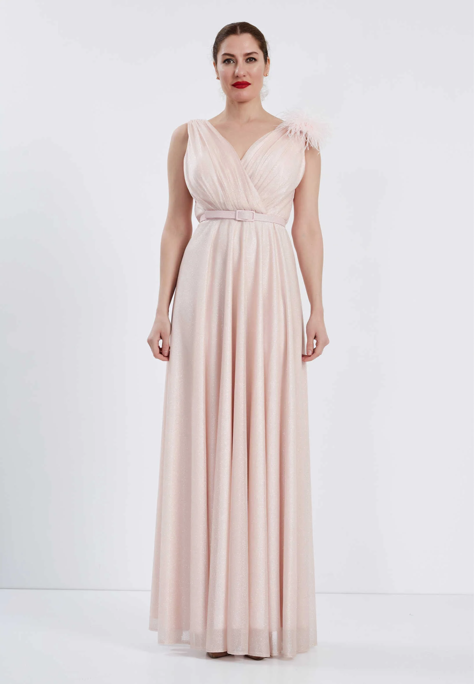 Sleeveless Maxi Chiffon Column Regular Wedding Guest Dress brq1012