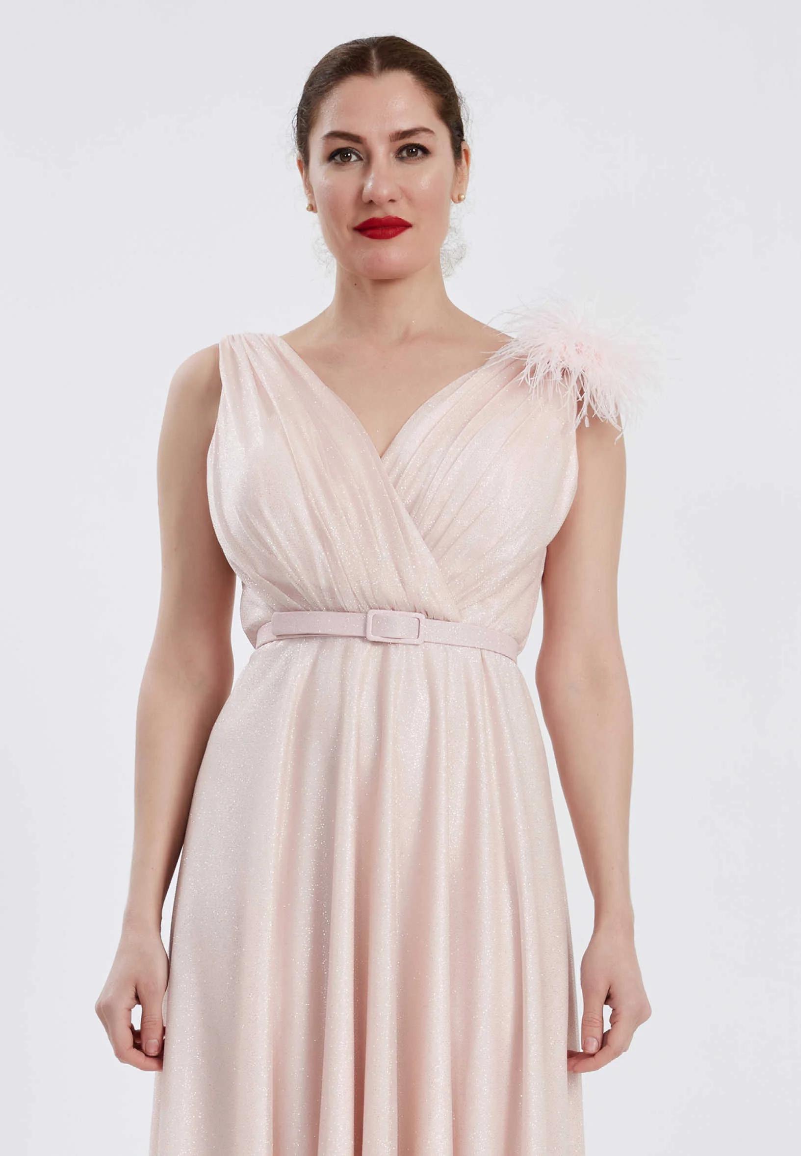 Sleeveless Maxi Chiffon Column Regular Wedding Guest Dress brq1012 - Image 4
