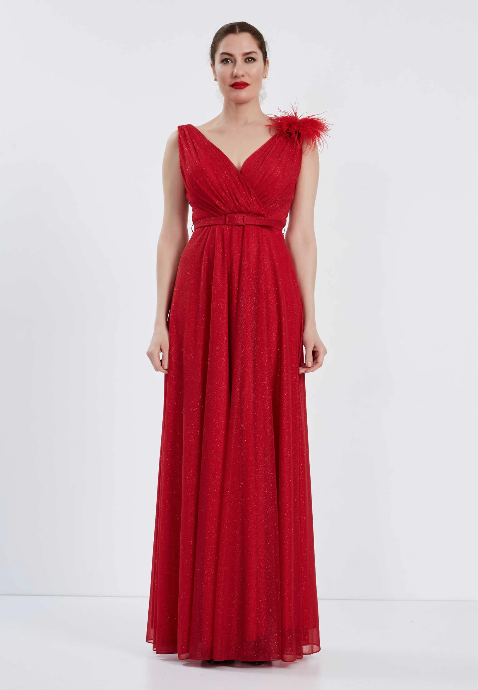 Sleeveless Maxi Chiffon Column Regular Wedding Guest Dress brq1012 - Image 5