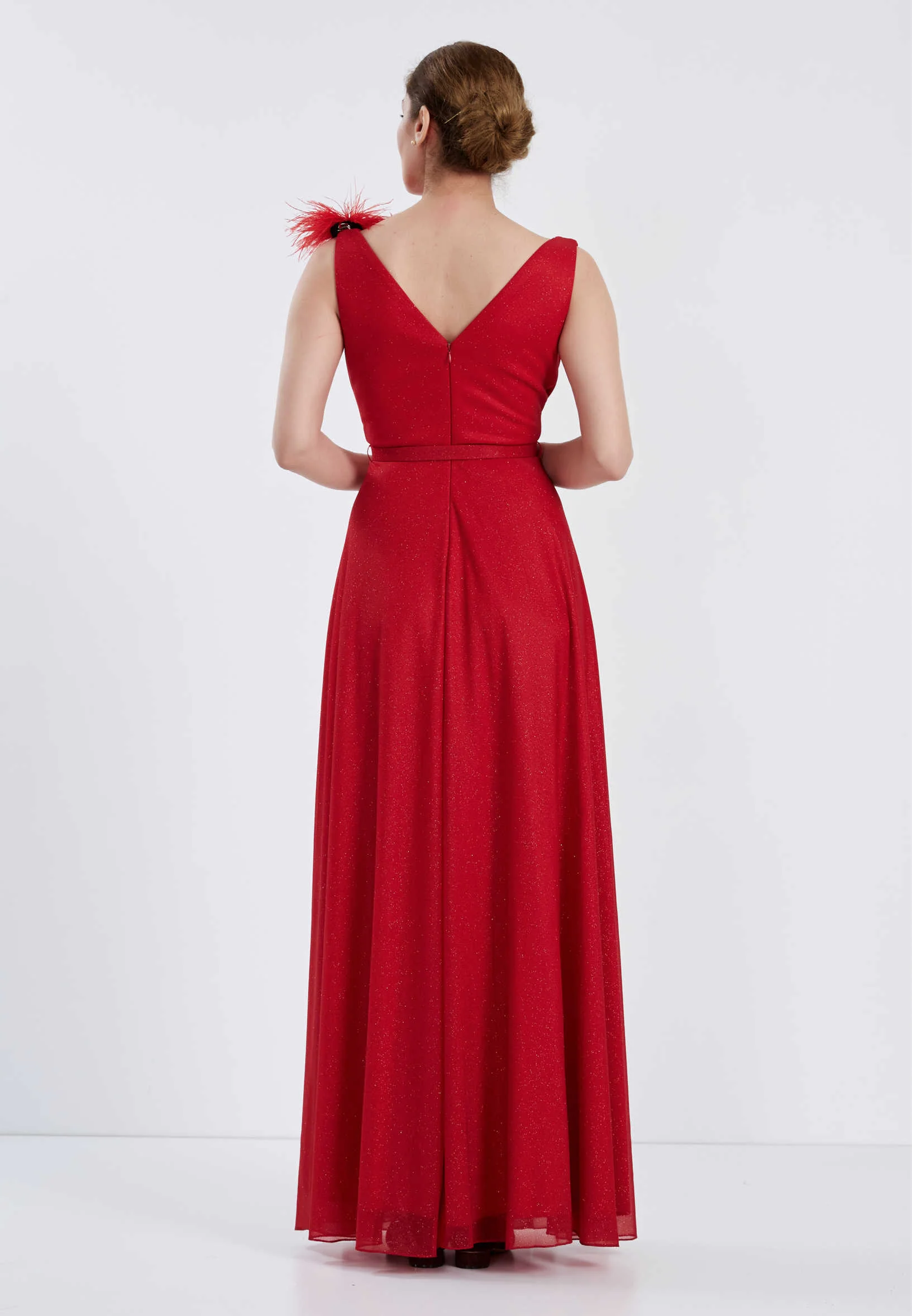 Sleeveless Maxi Chiffon Column Regular Wedding Guest Dress brq1012 - Image 6