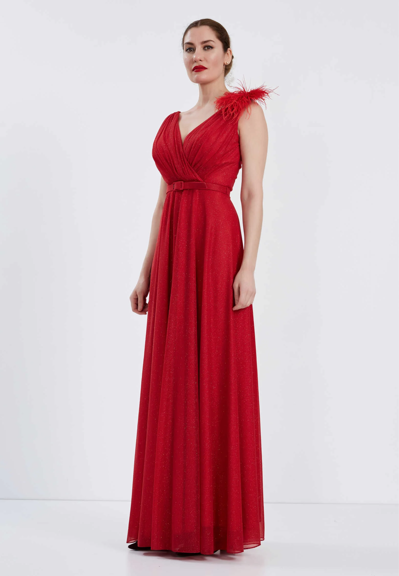 Sleeveless Maxi Chiffon Column Regular Wedding Guest Dress brq1012 - Image 7