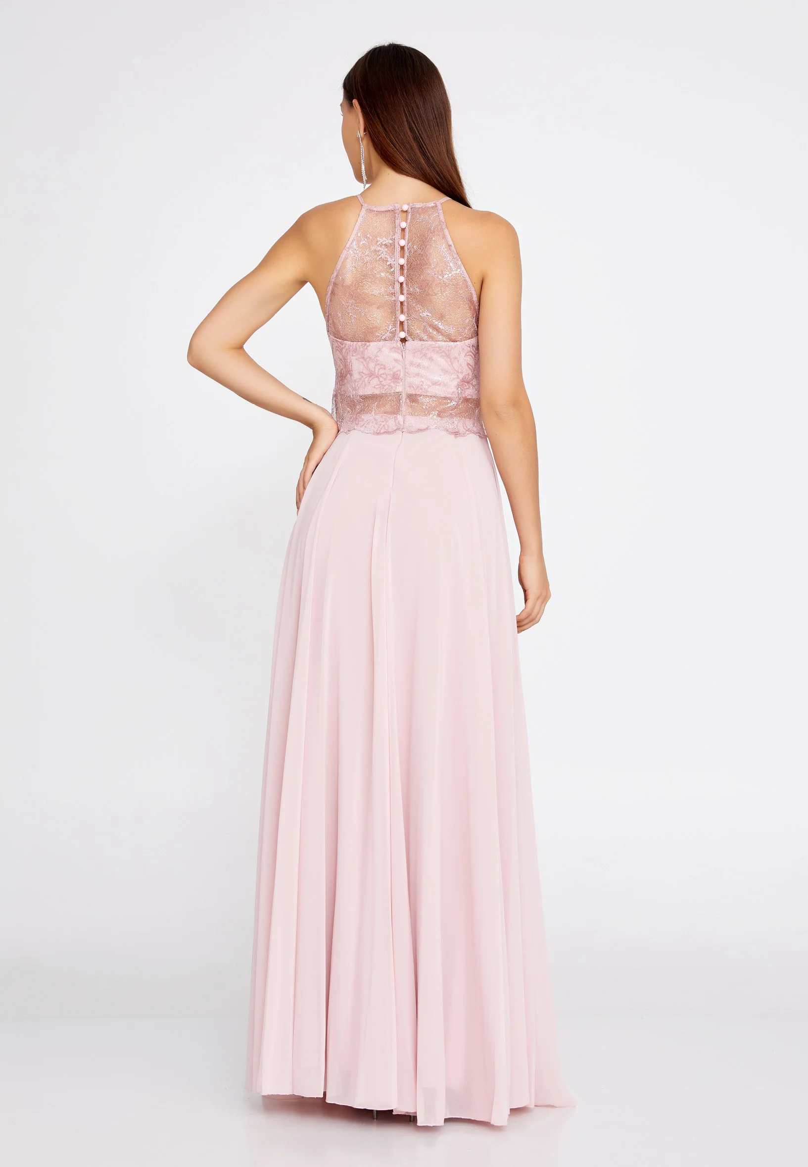 Sleeveless Maxi Chiffon Column Regular Wedding Guest Dress drd3090 - Image 14