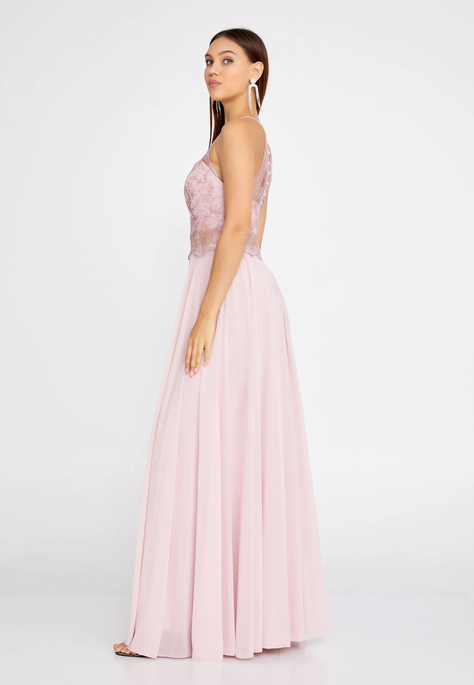 Sleeveless Maxi Chiffon Column Regular Wedding Guest Dress drd3090 - Image 15