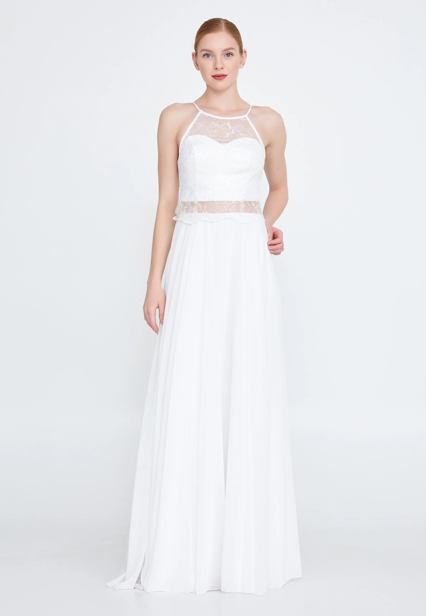 Sleeveless Maxi Chiffon Column Regular Wedding Guest Dress drd3090 - Image 17